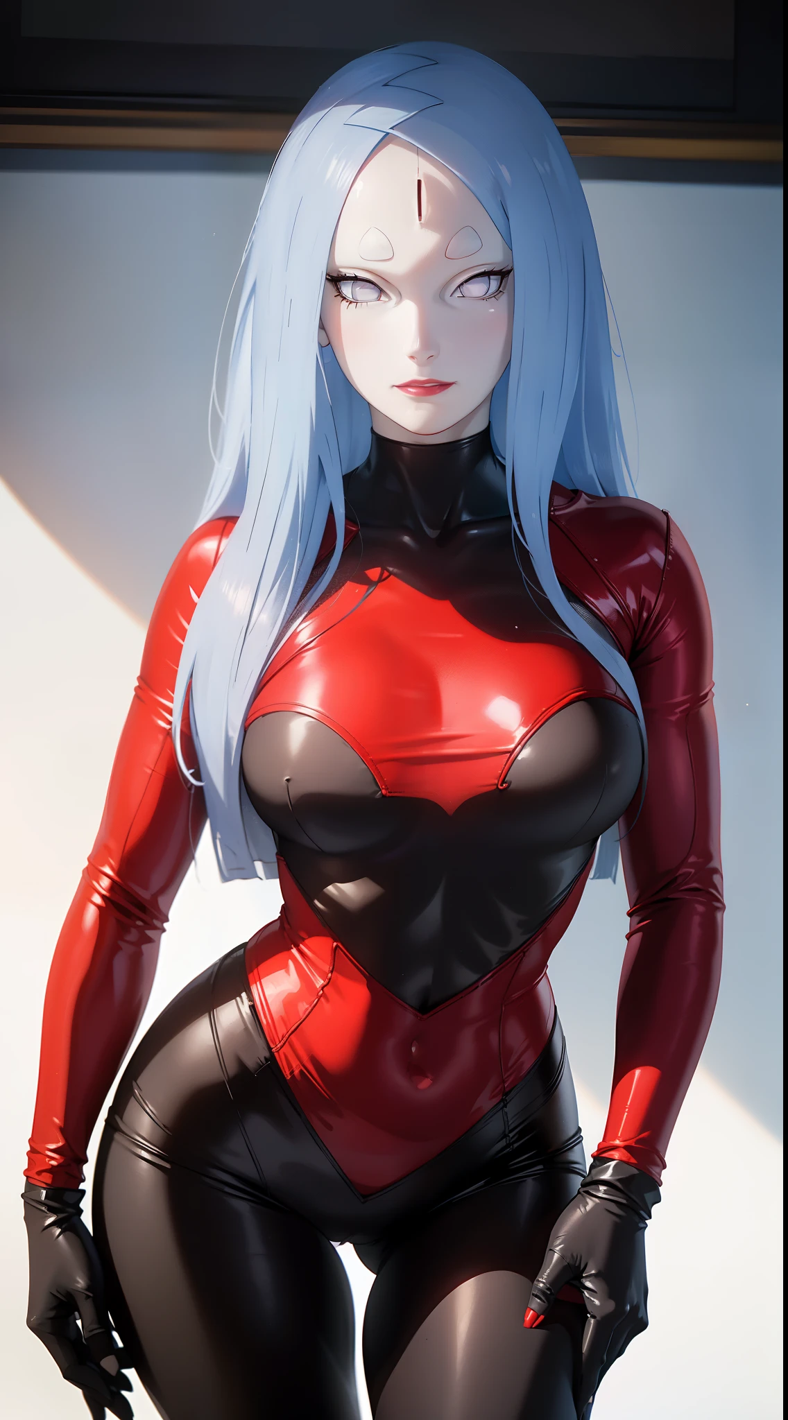 sexy tight outfit, red tight outfit,film film still, 1 girl, stands, 25 years, pale skin, innocent smiles, (A detailed face), (Detailed skin), moist, Details are complex, Shallow depth of field, [volume fog] , film lighting、 Reflectors, Canon EOS R5, 50mm lens, f