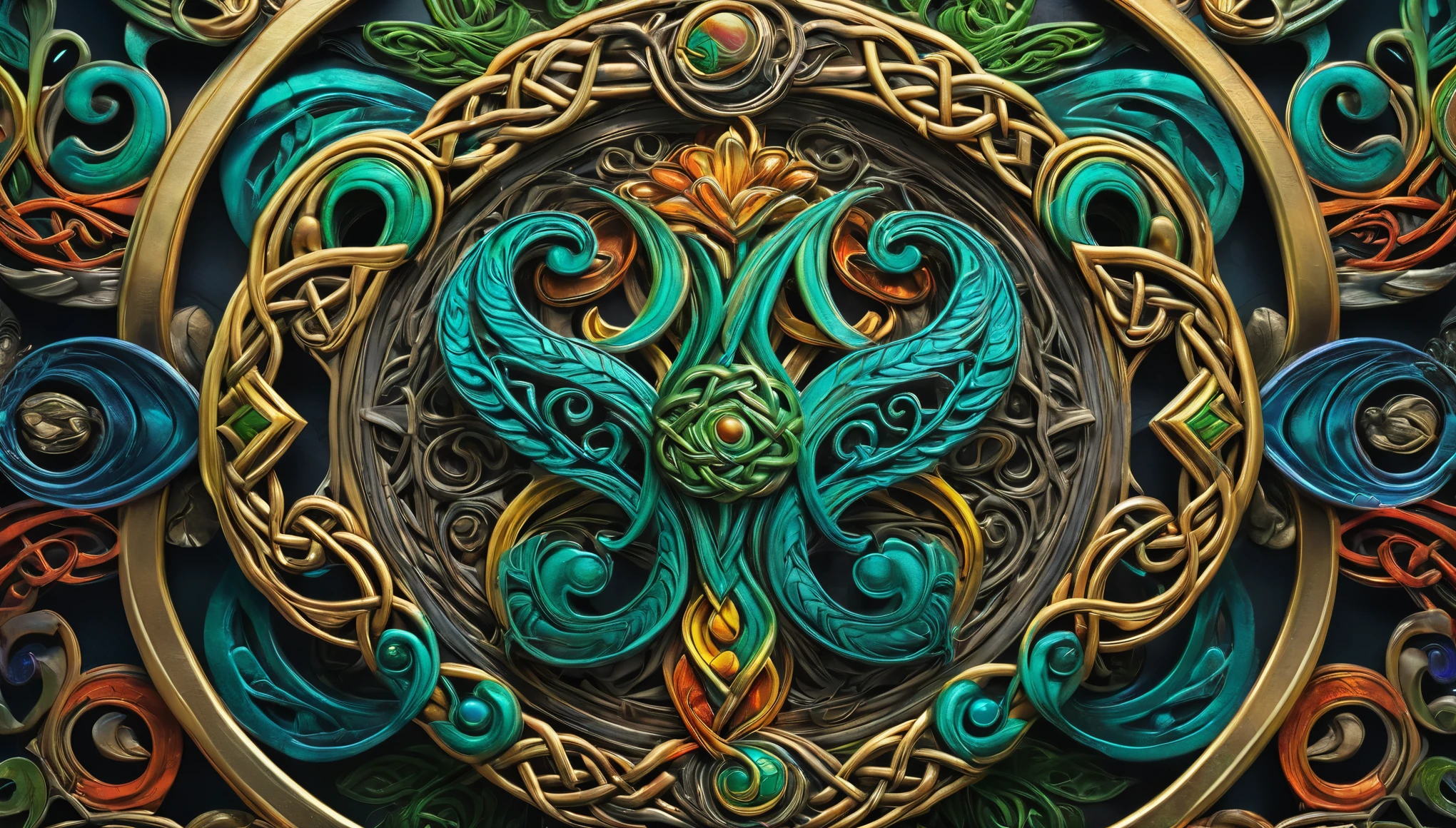 Create imaginative and amazing images demonstrating the style of ((Neo-Celtic)), hyper realistic, 8k, vibrant colors, sharp crisp image