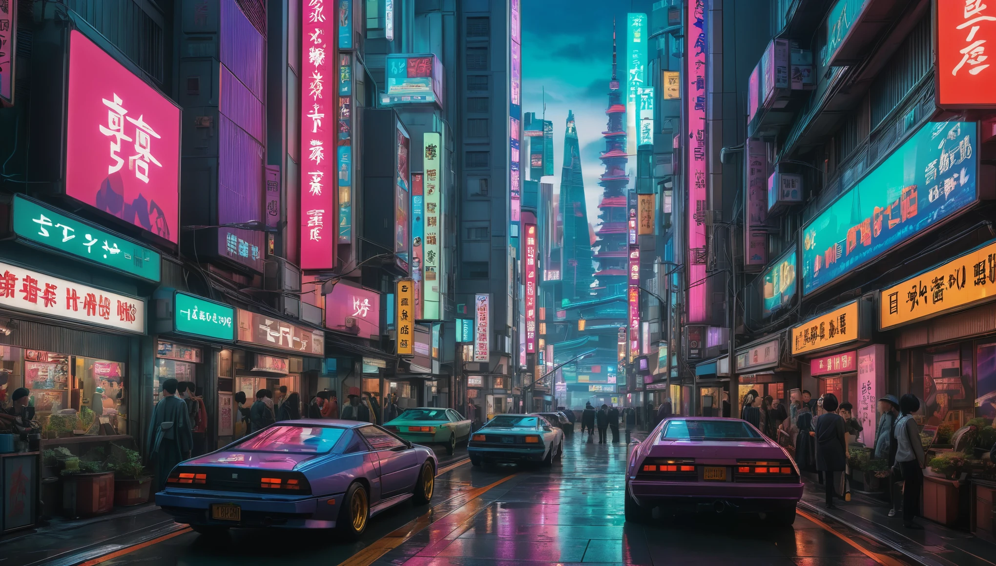 Create imaginative and amazing images demonstrating the style of ((Neo-Tokyo)), hyper realistic, 8k, vibrant colors, sharp crisp image