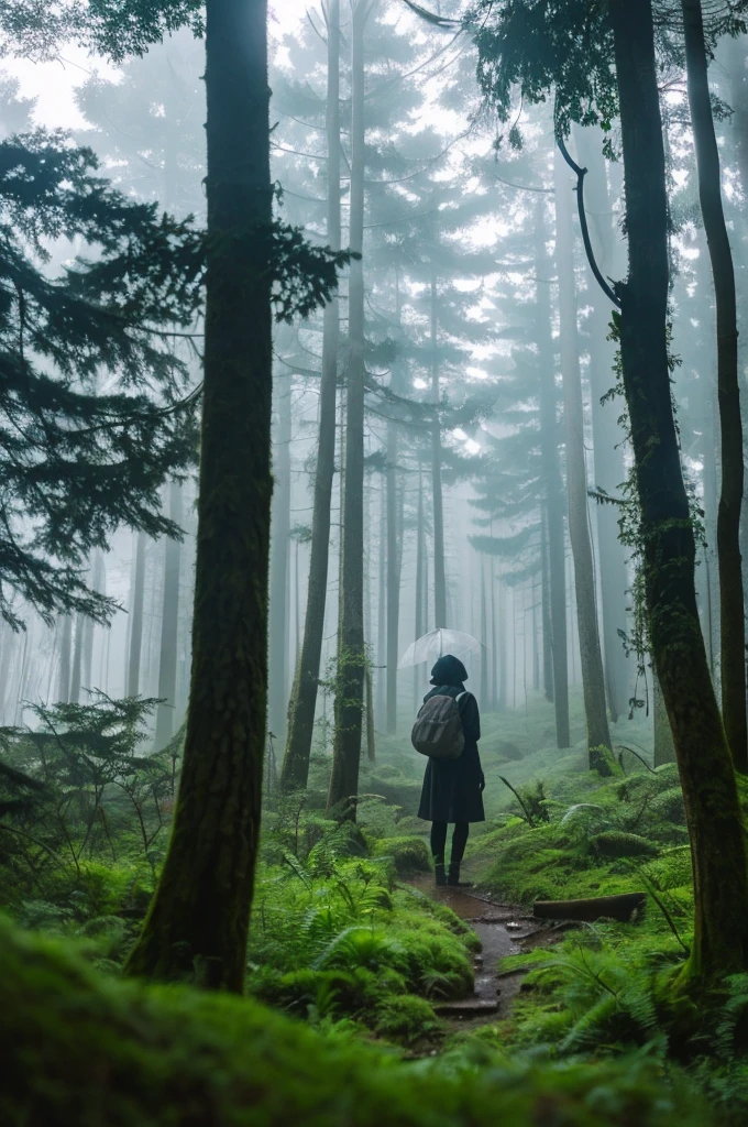 highest quality、in the forest、it&#39;s raining、Foggy