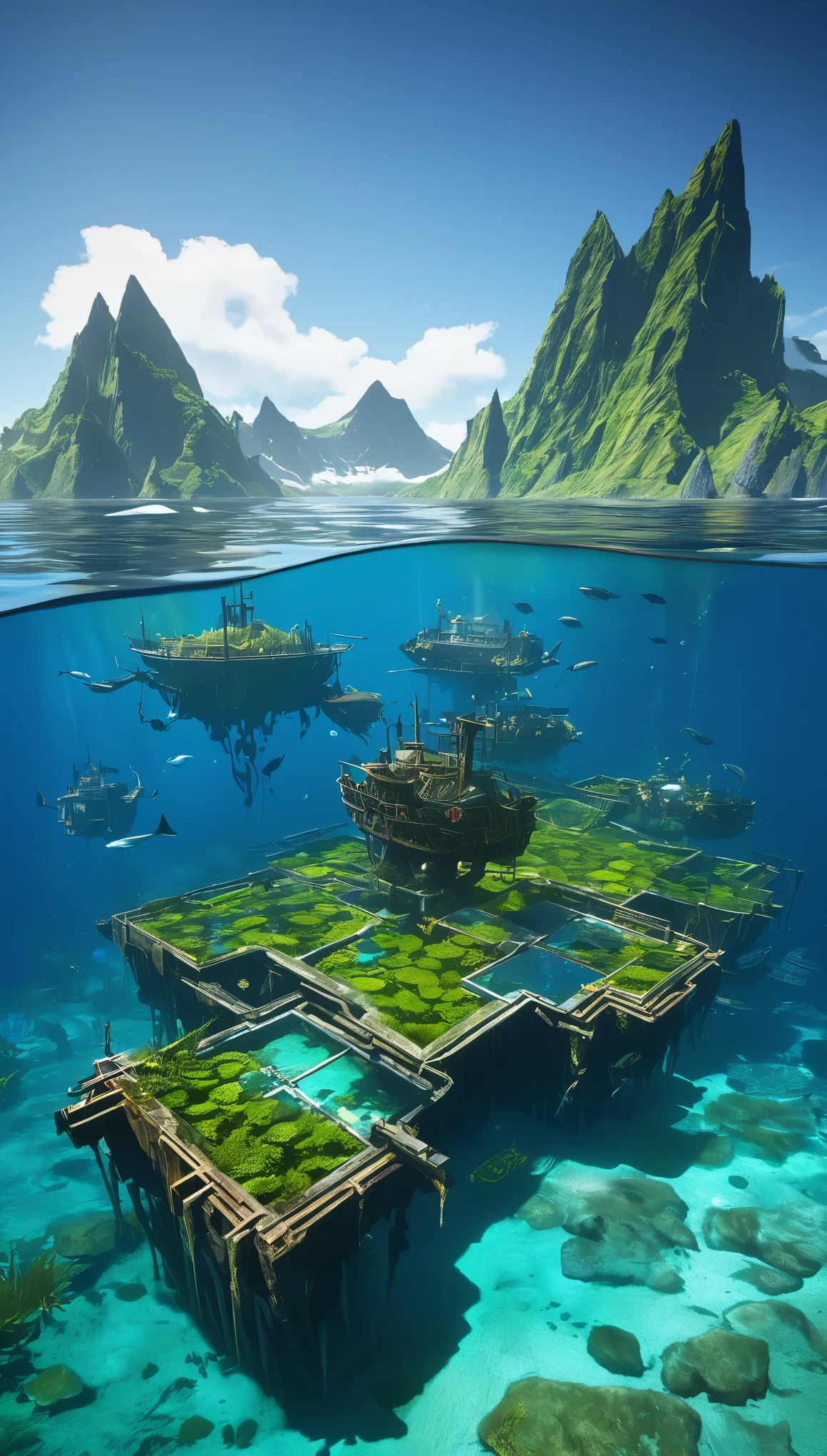 Sunken Isle Mainland - Most of this mainland lies underwater, with high mountain peaks emerging from the sea. Sea beasts and water-oriented cultivators live here.