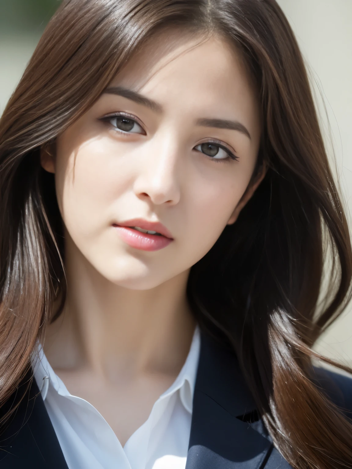 ((angelina sole)),((highest quality, 8k, masterpiece : 1.3)), sharp focus : 1.2, beautiful woman with perfect figure : 1.4, slim abs : 1.2, ((dark brown hair, : 1.2)), (Natural light, city street : 1.1), Highly detailed face and skin texture, fine eyes, double eyelid、((sexy milf:1.3))、thick lips、lip gloss、eye make up,((Arabic:1.3)),close-up portrait, model body、wearing a business suit, sharp focus, perfect dynamic composition, 美しくてfine eyes, thin hair, ((white division:1.3))、playing the guitar