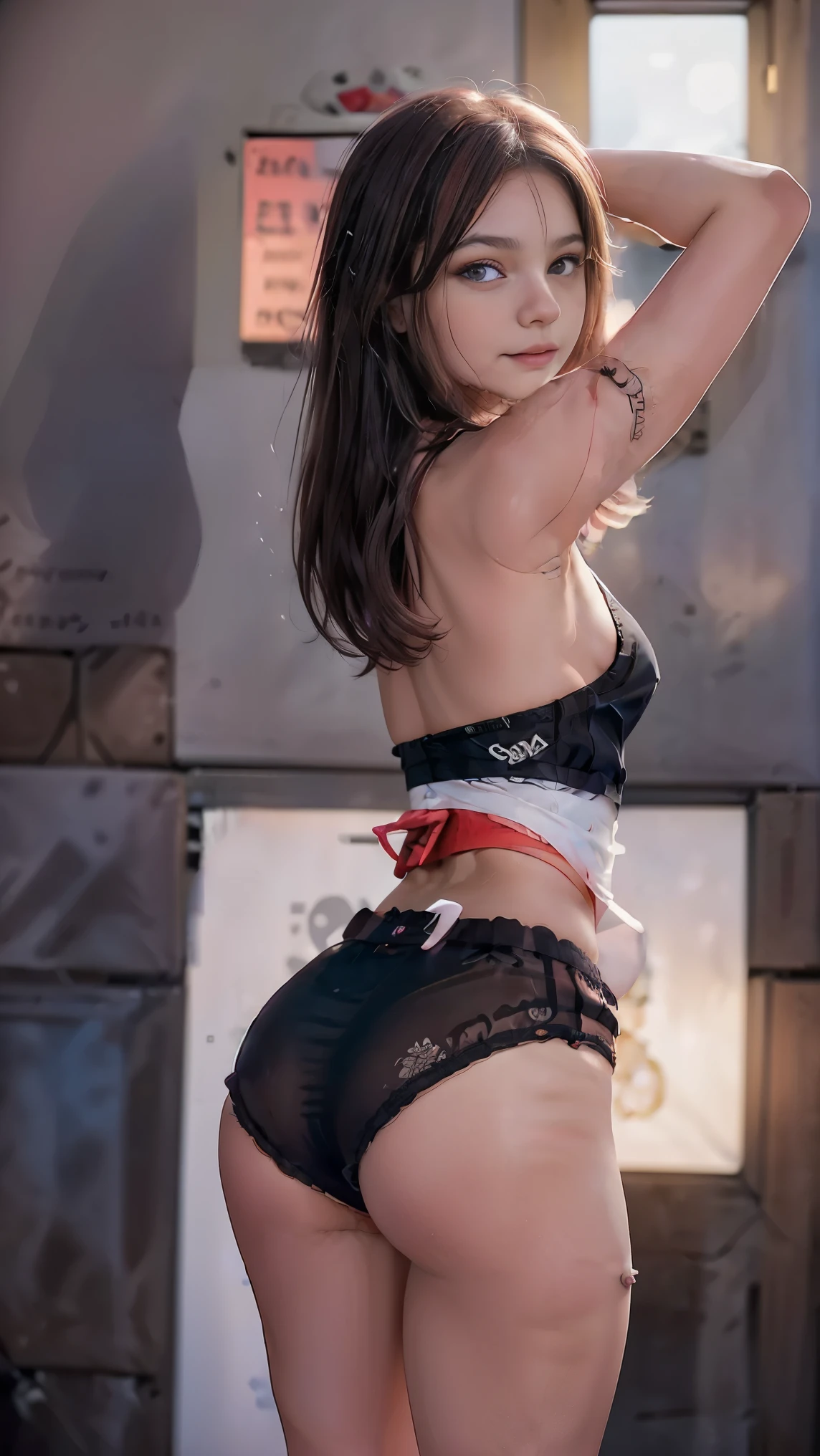 Linda jovem adolescente Sidnei Sweeney, lingerie de renda transparente sexy, Neck strap, BDSM, easement, choro, adolescente, Seios perfeitos, enforcamento, bonito, Olhos bonitos, Girlish, adolescente, lugar escuro, neon lights, in the nighttime, louro, olhos azuis, NSFW, Girlish, , perfeito (((focus on standing body))), ass perfect