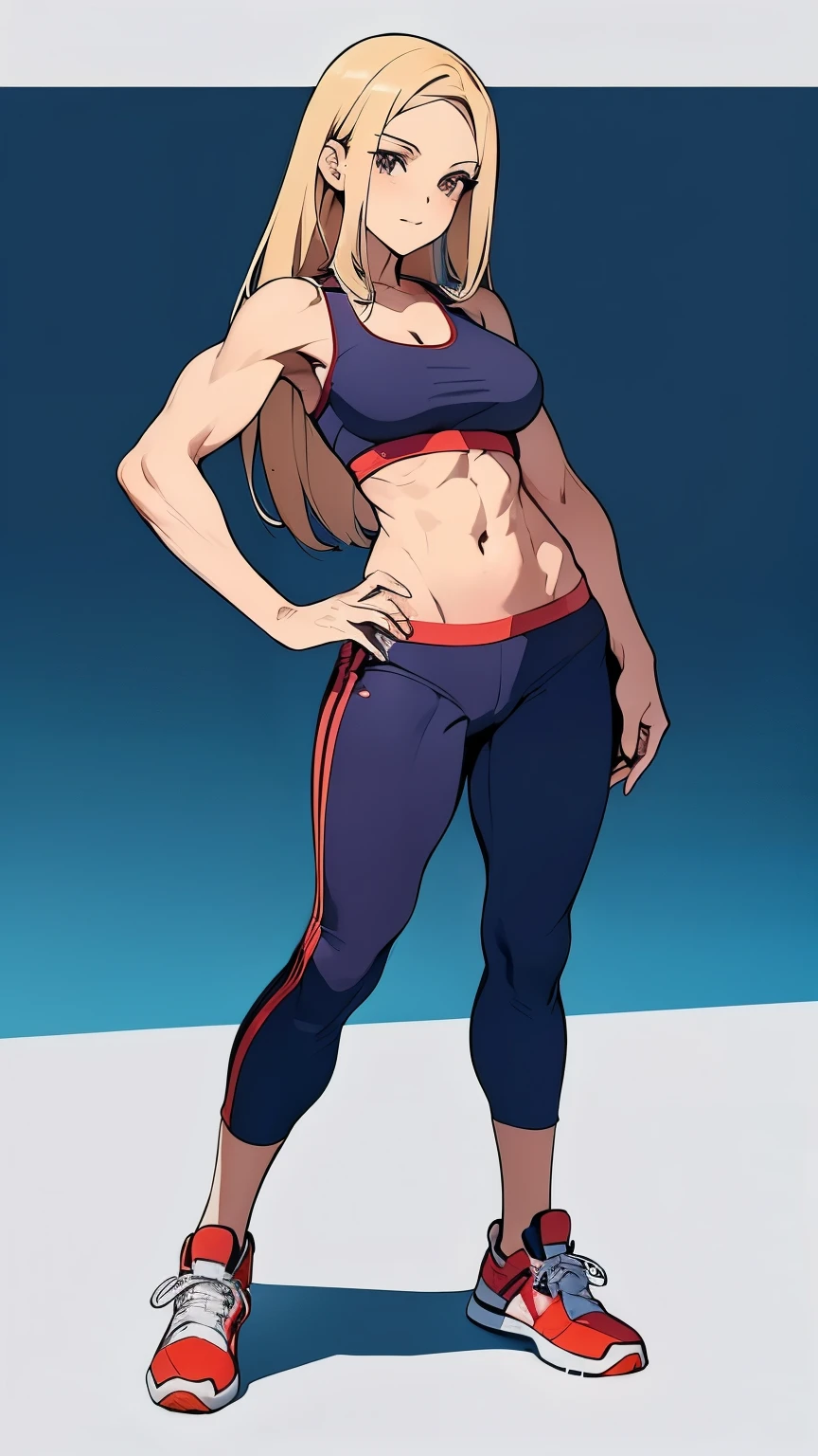 woman at a gym, corpo bem definido, maravilhoso, Pose, corpo bem detalhado, garota fitness, standing, erect Pose, modelo fitness, magrelo, Red sneakers, ultra detalhado, melhor qualidade, relaxed arms, hands down, tornozelo