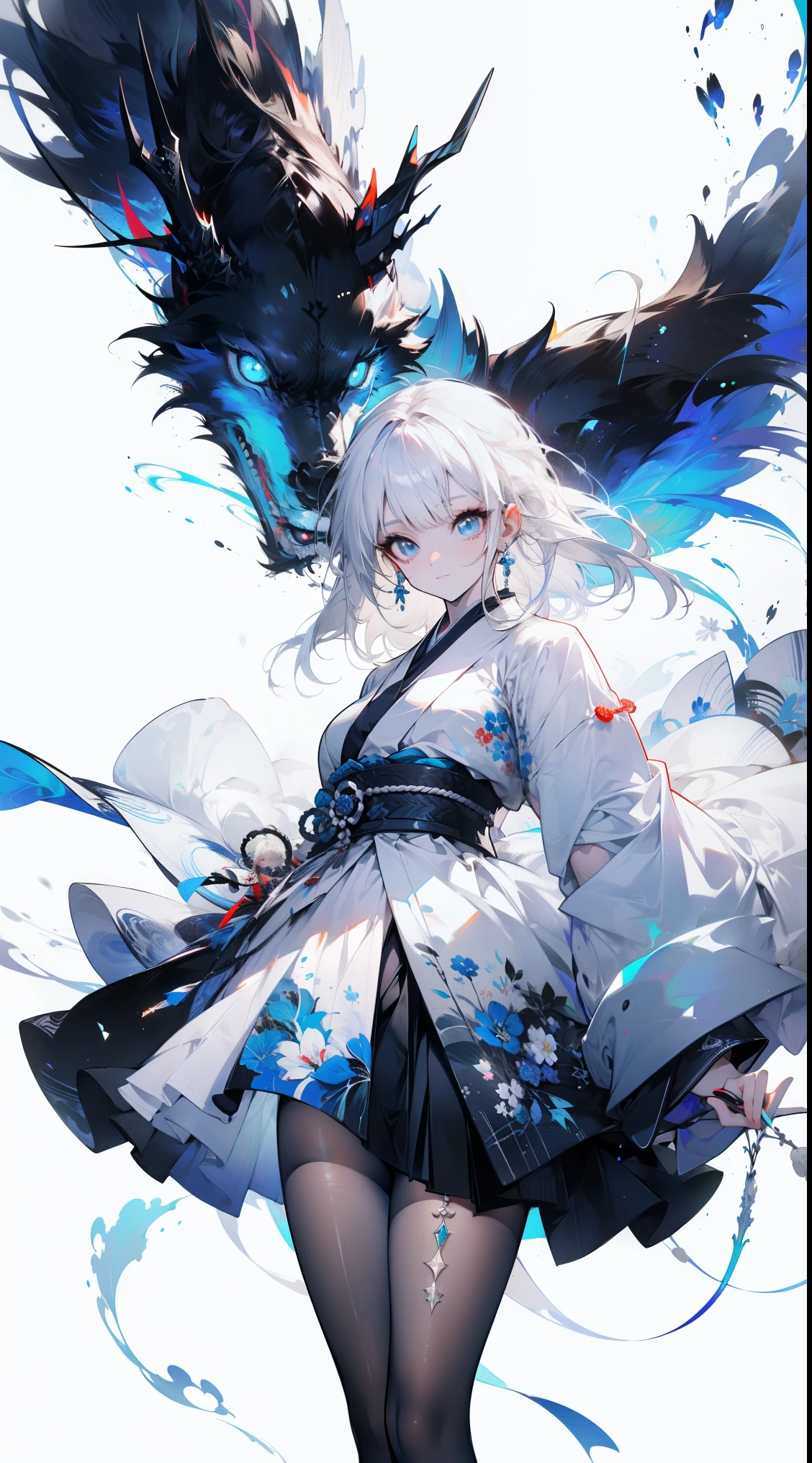 White background, blue skirts,Solo-Frau, Allein, (Kniend), (Kniend on white glass surface), (Minimum, winzig), (White background), (Hexen Hut), Locken, Betrachter betrachten, im Panoramablick, Weitblick, Beginnend mit der Nacht der Arche, Beliebte Themen auf artstation pixiv, Arknight, Digitale Kunst auf Pixiv,Onmyoji detaillierte Kunst, Japanische Anime-Fantasy-Illustrationen, Autor:Helden, Anime-Kunst-Hintergrundbild 8 K, Himmelshexe, Pixiv-Stil, Anime-Kunst-Hintergrundbild 4k, Anime-Kunst-Hintergrundbild 4k, (saubere Kulisse), Stil der Tuschemalerei,saubere Farbe,entscheidende Einschnitte,Large areas of white space, A white room, ein Leerzeichen,tMeisterwerk, Super raffiniert,Episches Werk,high quality,Best quality at best,4K, blonde hair, long hair