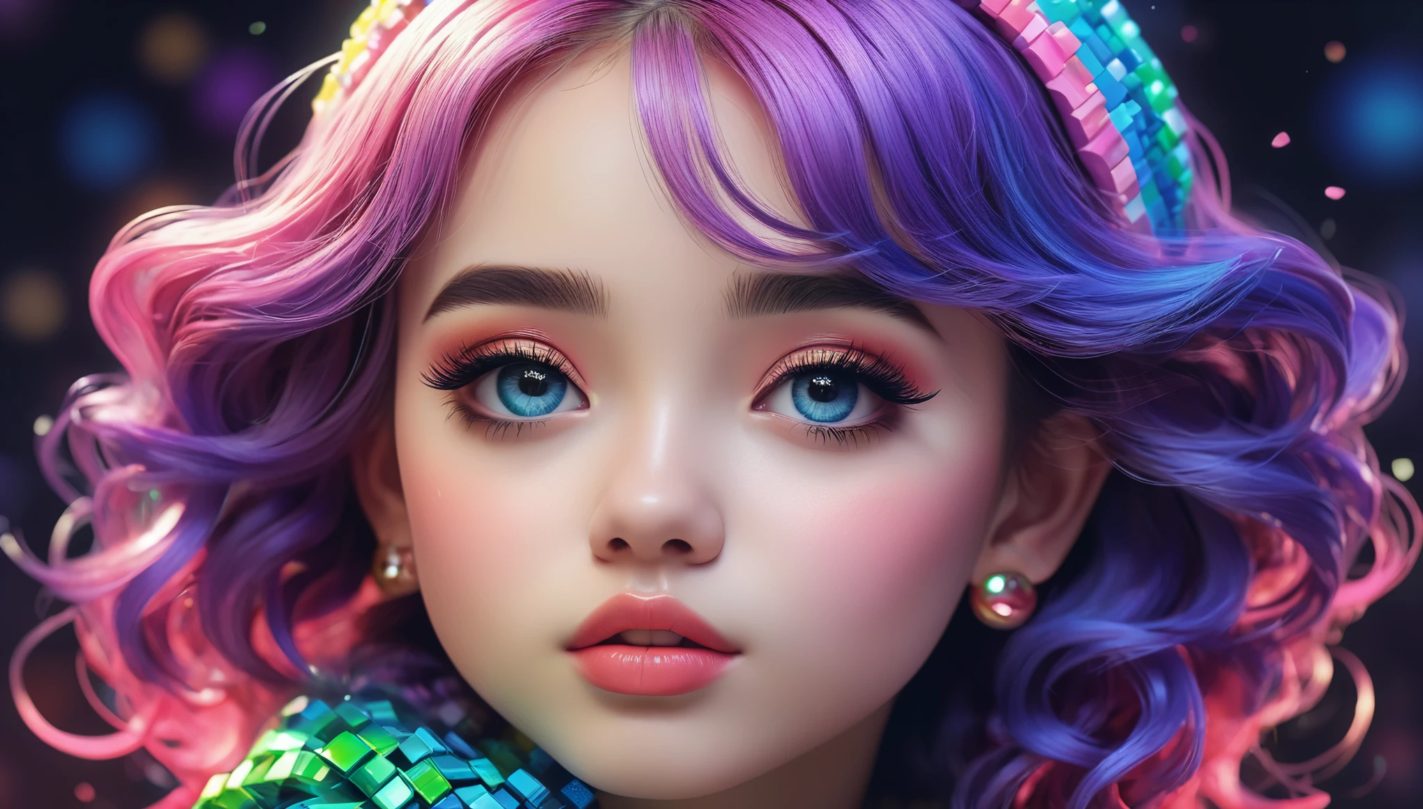 (colouredglazecd:0.8), RAW image, 1eye, (closeup eye: 1.6), little girl's eyes, (perfect detailed eyes: 1.2), (synthwave: 1.3), synthetic wave, (deep eyes), (saturated colors eyes), diffuse lighting, natural soft colors, hyperrealistic, photo, Portrait shot <lyco:locon_ellen_v1_from_v2_64_32:1> <lyco:colouredglazecd-000006:0.8>
