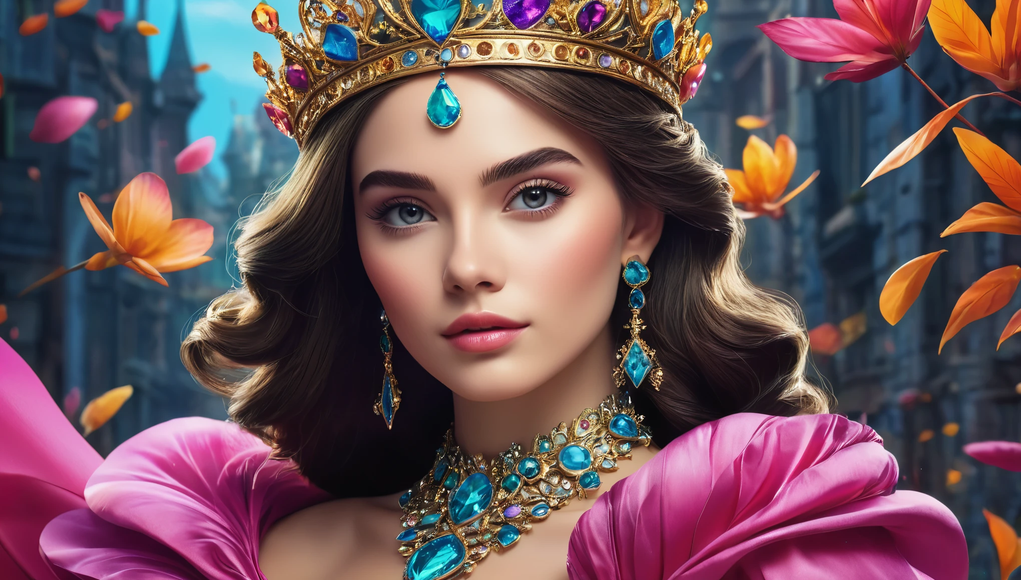 Create imaginative and amazing images demonstrating the style of ((Poster Style Princesscore)), hyper realistic, 8k, vibrant colors, sharp crisp image