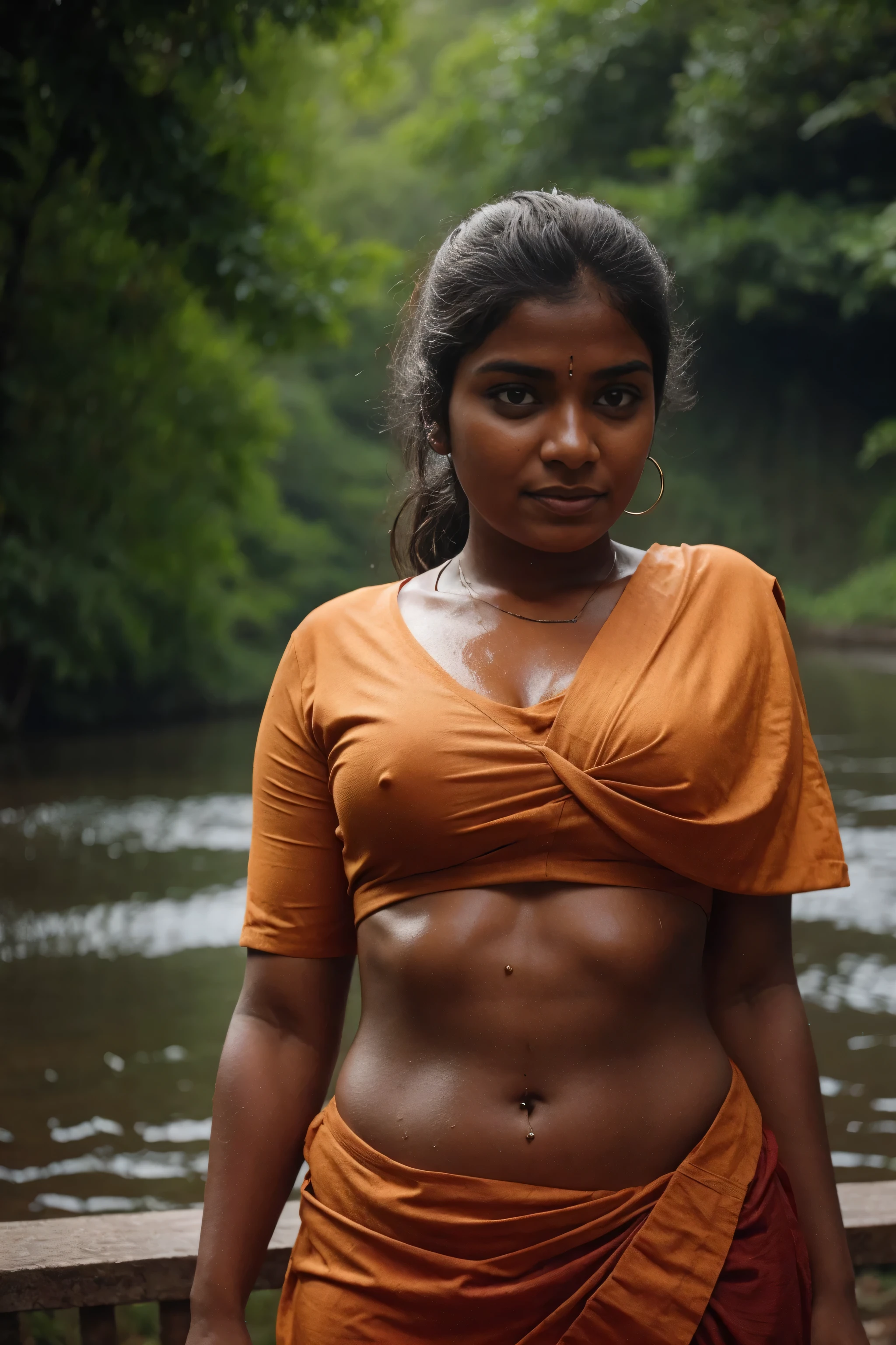 photo of kerala girl, mylocalgirl, traditional village, hot, fashion, wet , curvy, photography, Stoic, cinematic, 4k, epic, detailed photograph, shot on kodak detailed, bokeh, cinematic