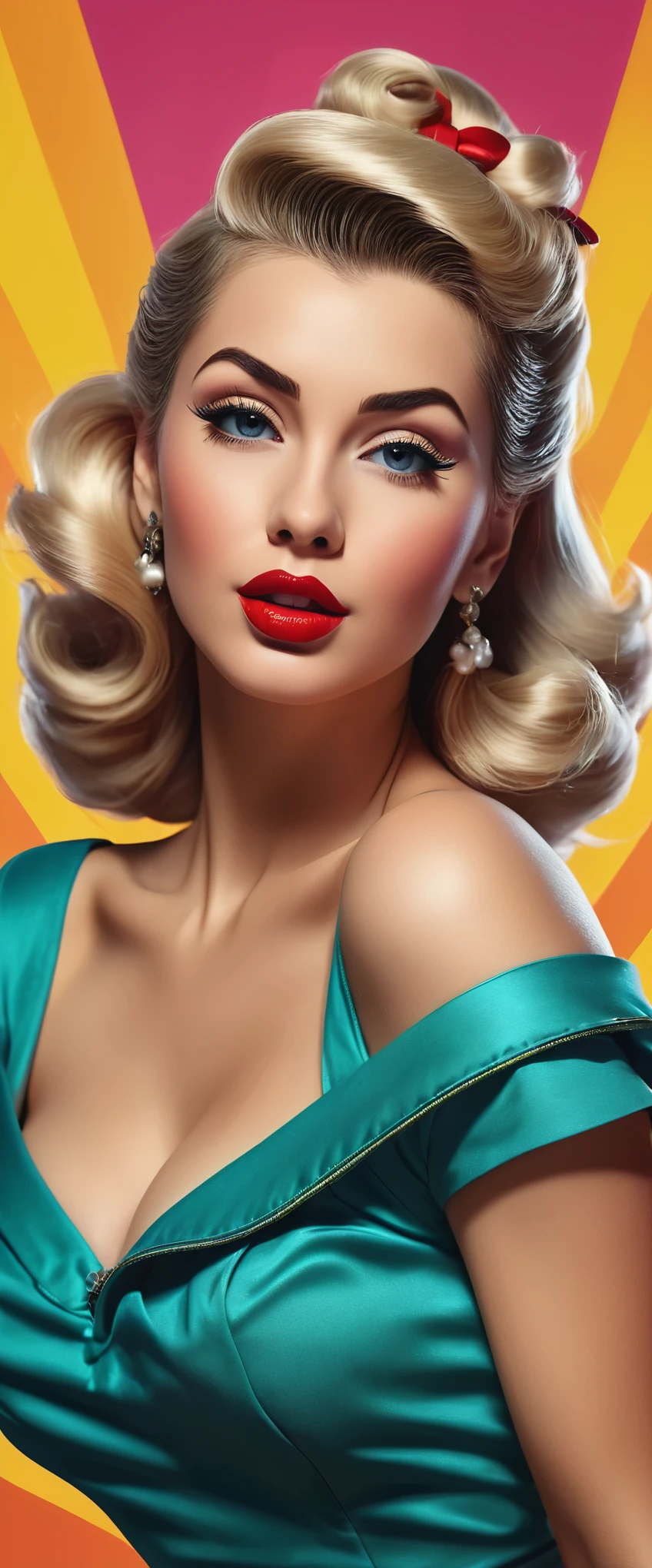 Create imaginative and amazing images demonstrating the style of ((Poster Style Pin-Up)), hyper realistic, 8k, vibrant colors, sharp crisp image