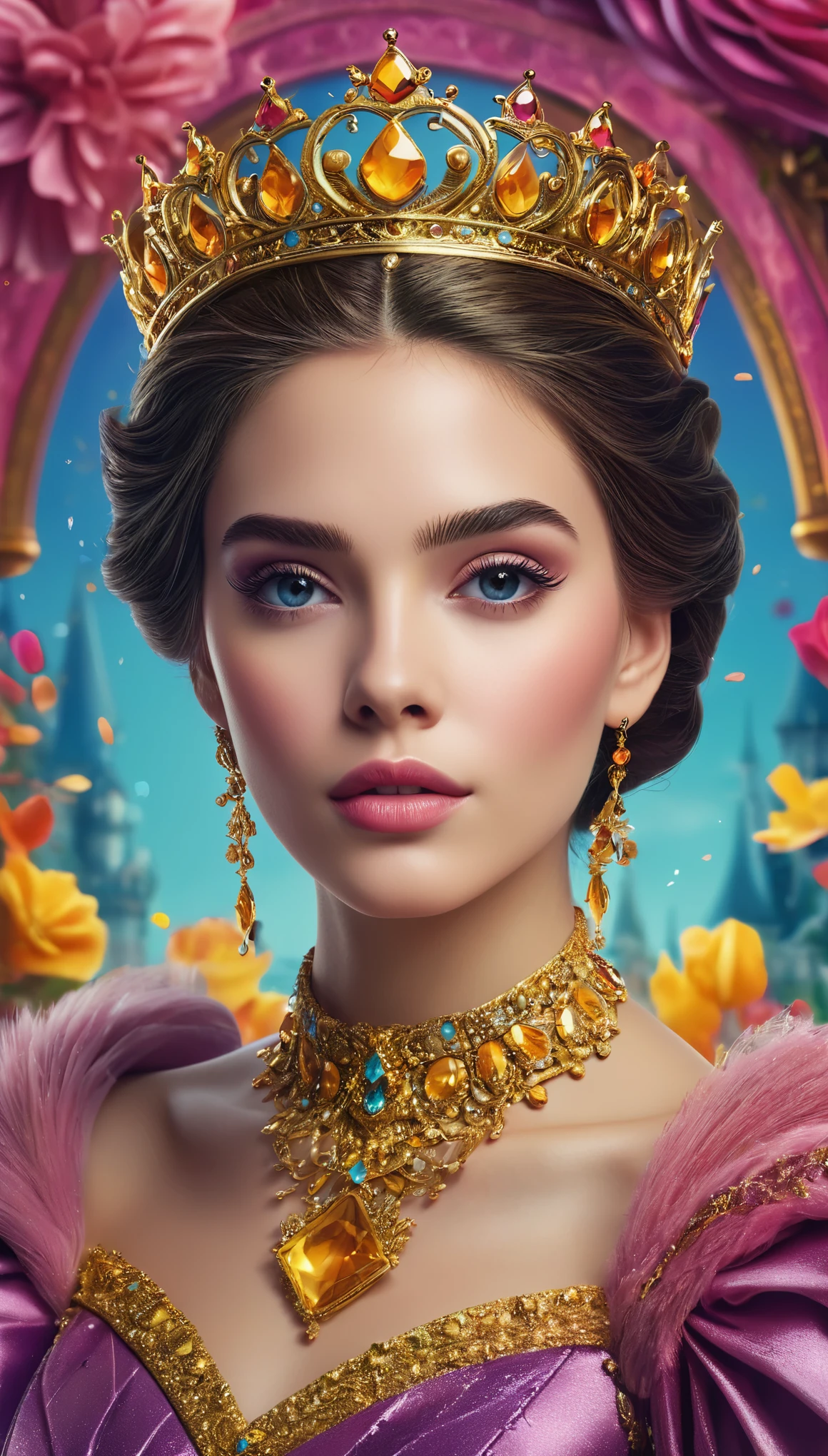 Create imaginative and amazing images demonstrating the style of ((Poster Style Princesscore)), hyper realistic, 8k, vibrant colors, sharp crisp image