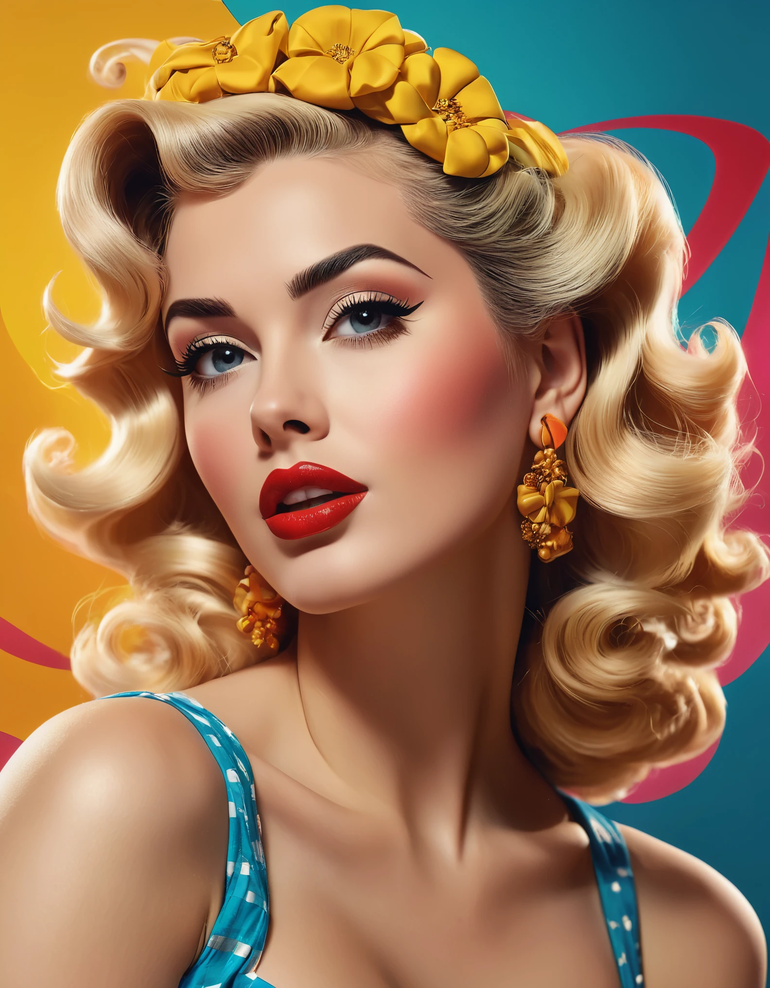 Create imaginative and amazing images demonstrating the style of ((Poster Style Pin-Up)), hyper realistic, 8k, vibrant colors, sharp crisp image