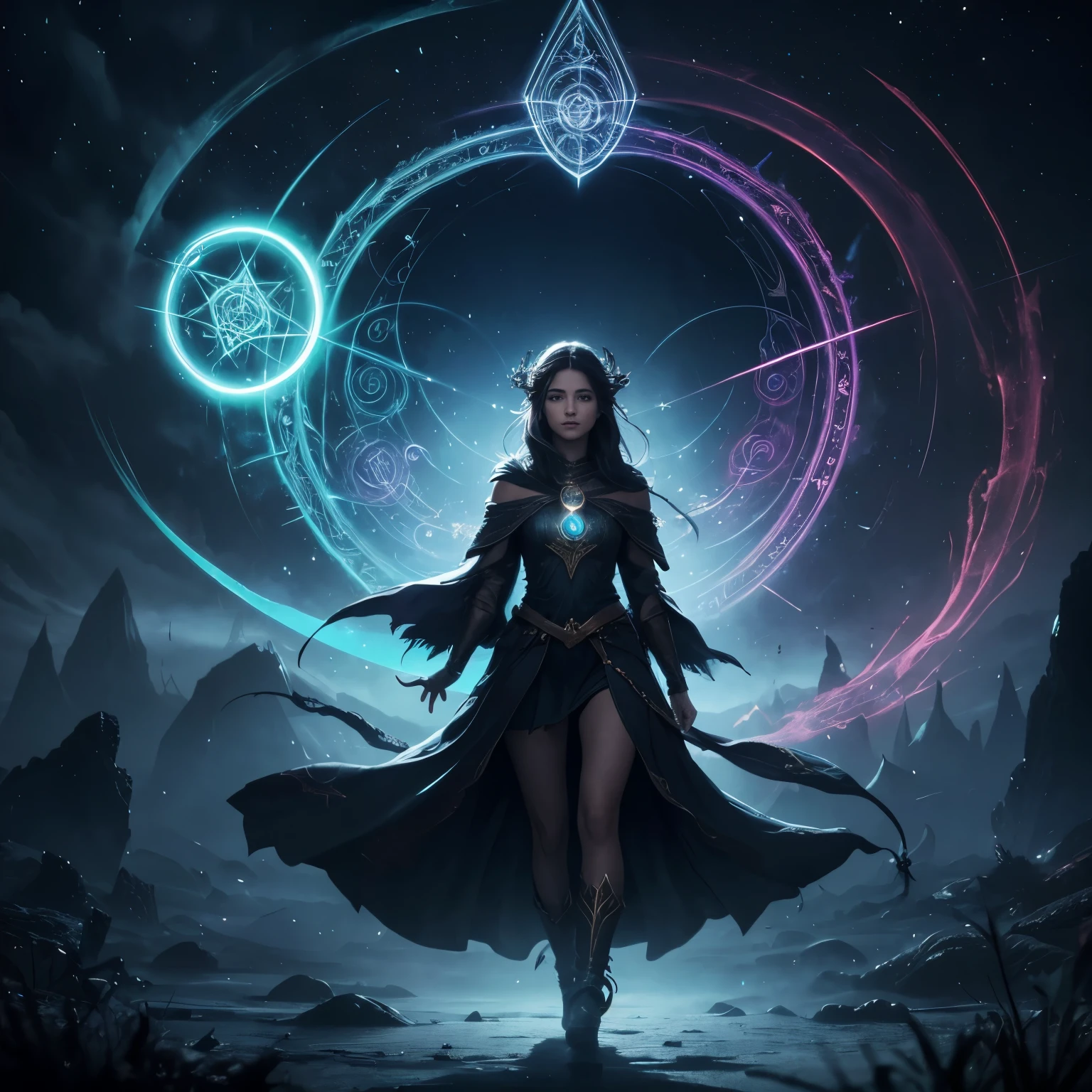 best quality,highres,ultra-detailed,realistic,photorealistic:1.37,masterpiece:1.2,medium:painting,magic circle,glowing symbols,ancient symbols,mysterious atmosphere,arcane knowledge,mystical energy,powerful enchantment,spellcasting ritual,writhing tendrils,ethereal light,dark background,magical elements,hidden powers,otherworldly entities,brilliant colors,enchanted beings,fantasy world,mythical creatures,magical landscape,whispering winds,arcane whispers,interdimensional portal,shimmering effects,spellbook,runes and sigils,spellbound,transcendent experience,unfathomable depths,supernatural forces,limitless potential,enchanted artifacts,celestial beings,surreal imagery,metaphysical realm,spellbinding beauty,immersive journey.