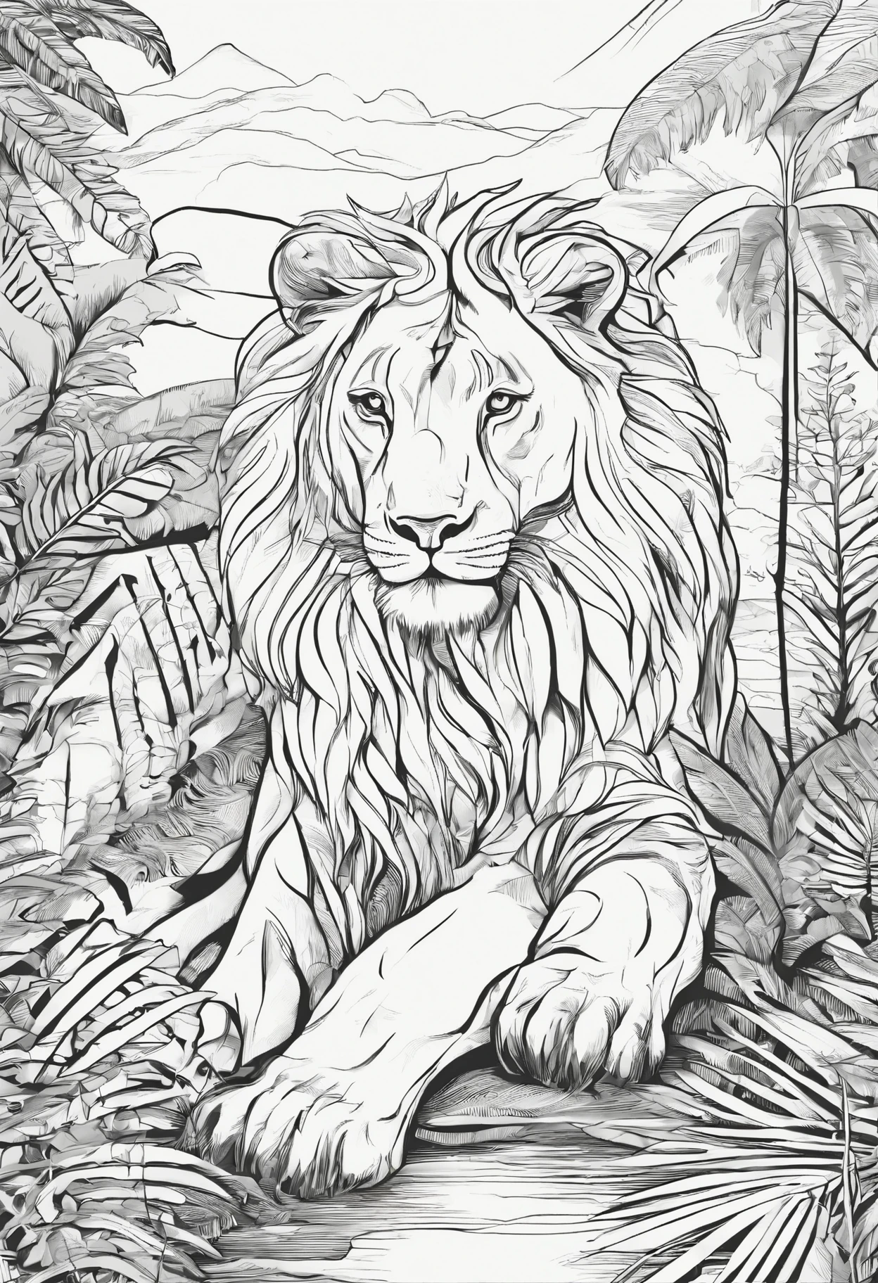 : Enter the wild world of the jungle, where courageous animals like lions, tigers, and elephants roam. With bold outlines and dynamic poses, these illustrations capture the spirit of adventure as the animals explore lush green landscapes and hidden treasures in cartoon style