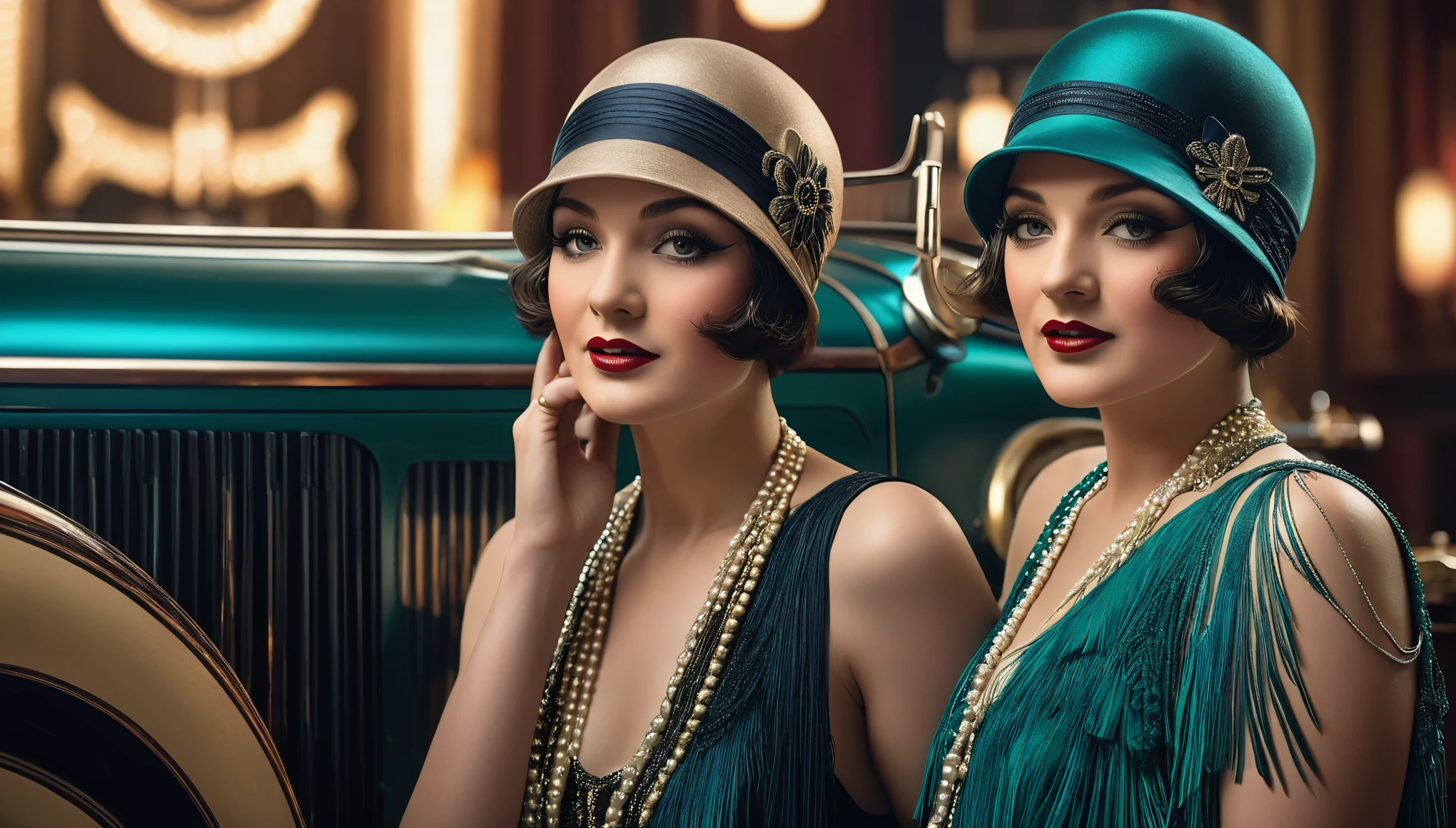 Create imaginative and amazing images demonstrating the style of ((Roaring 20s)), hyper realistic, 8k, vibrant colors, sharp crisp image