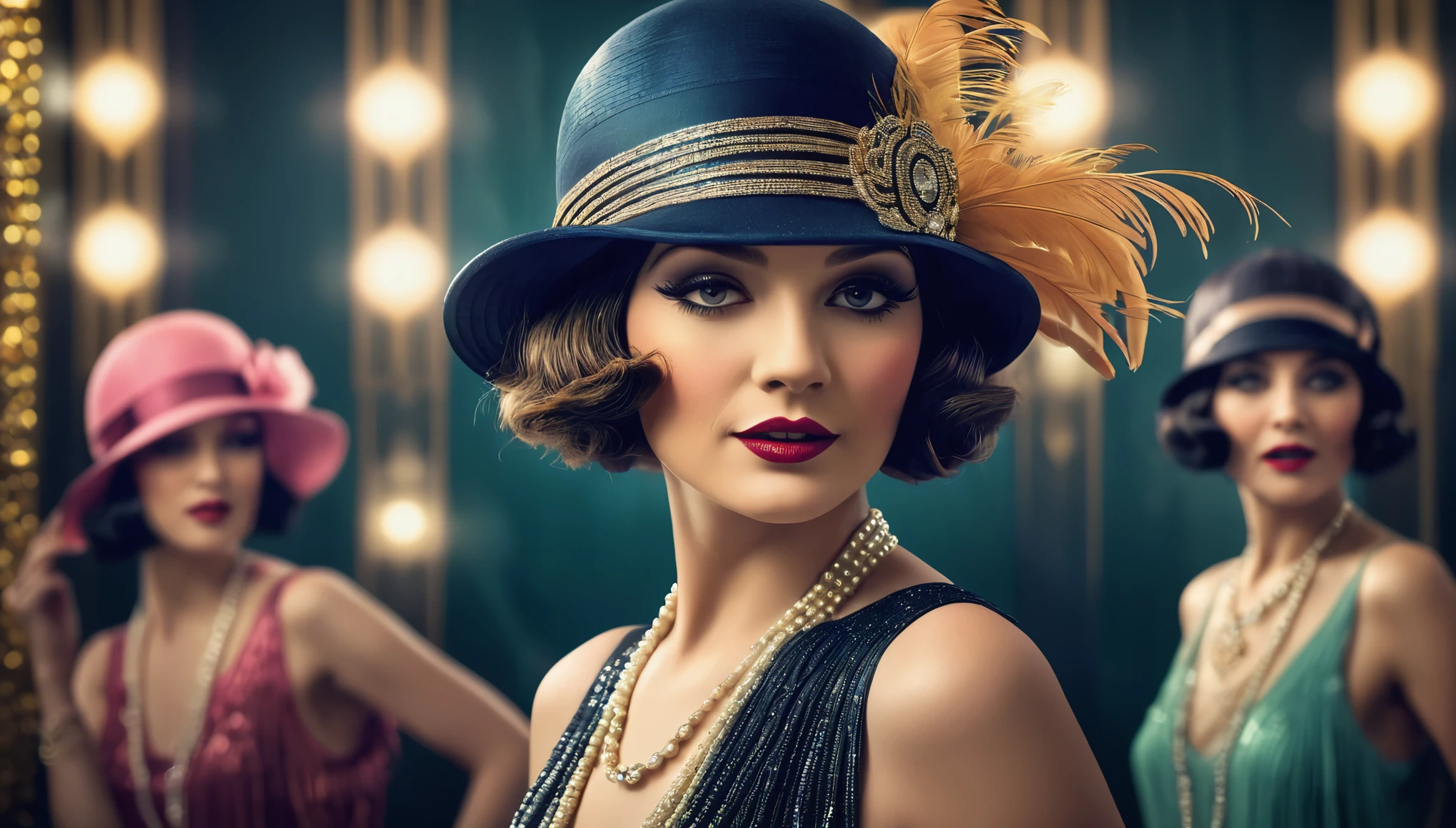 Create imaginative and amazing images demonstrating the style of ((Roaring 20s)), hyper realistic, 8k, vibrant colors, sharp crisp image