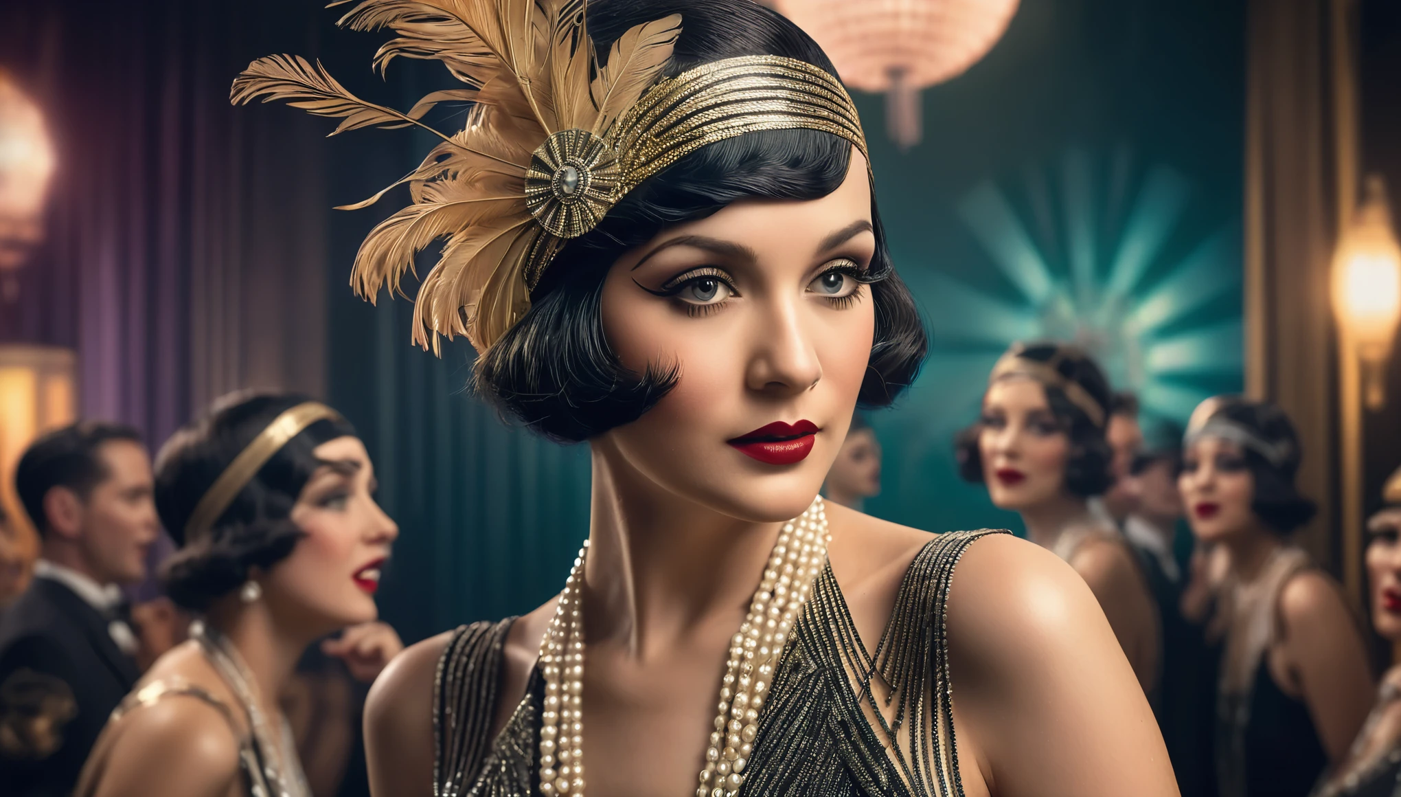 Create imaginative and amazing images demonstrating the style of ((Roaring 20s)), hyper realistic, 8k, vibrant colors, sharp crisp image