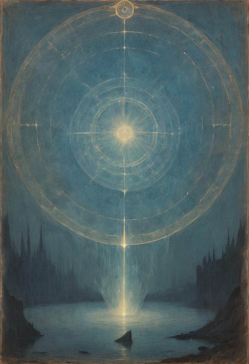 Magic Circle by Mikalojus Ciurlionis, best quality, masterpiece, 8k, Representative work, official art, Professional, Ultra intricate detailed