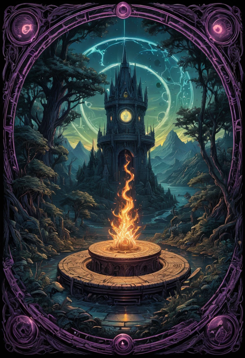 Magic Circle by dan mumford, best quality, masterpiece, 8k, Representative work, official art, Professional, Ultra intricate detailed