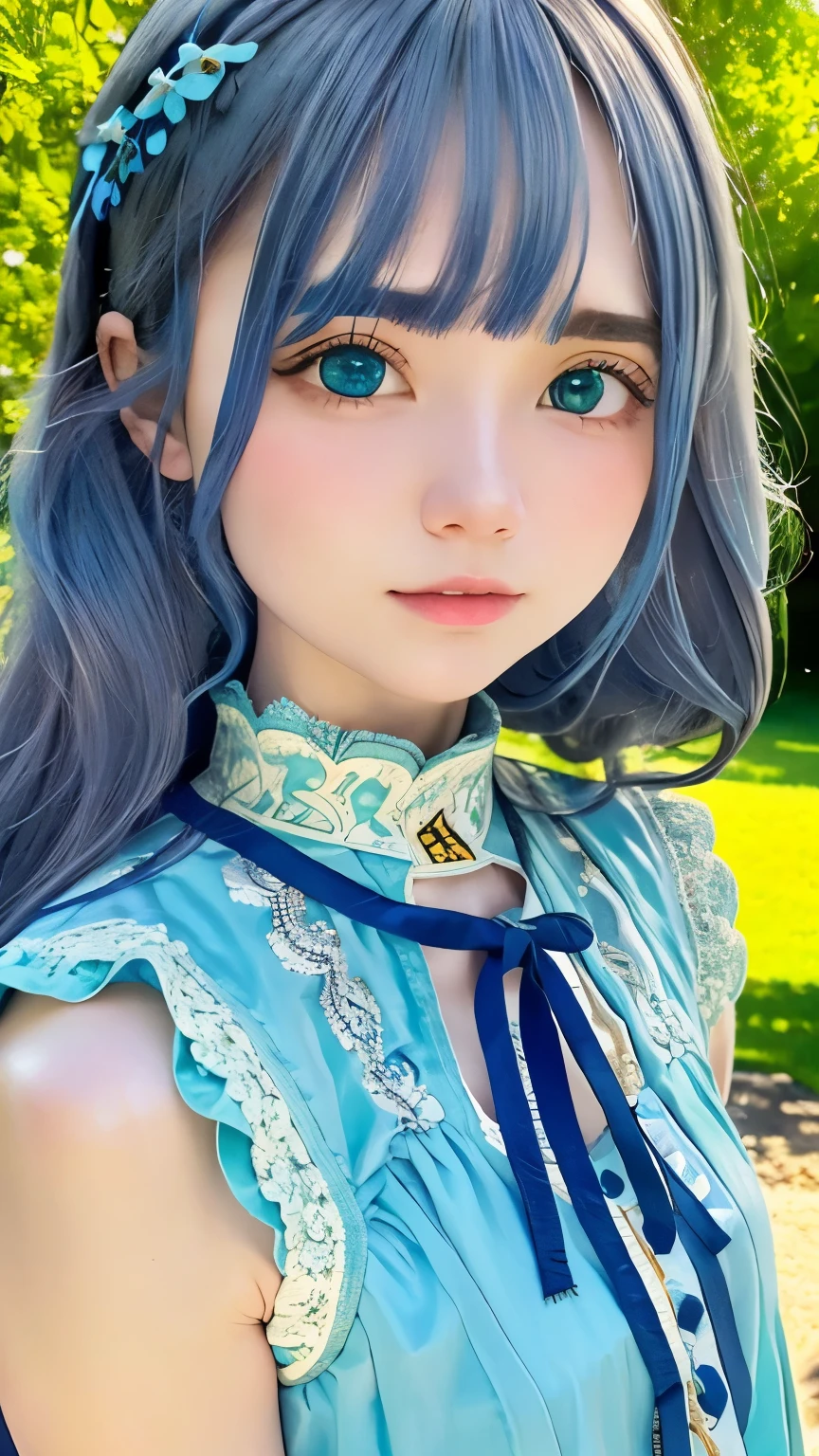 highest quality、master piece:1.5、dramatic lighting、high angle shot、RAW photo、Upper body、Pale haired21talent、cute女の子、small nose、plump lips、charming eyes、looking at the audience、cute、((intricate and detailed art:1.6))、Upper body、elaborately embroidered clothing、vivid details、very detailed肌、(bluish:0.6), (dirty:0.8), (Bloodstained:0.7), key lighting, (Backlight:0.5), (((outdoor、uk stonehenge)))、Beautiful is the lawn、Blue sky、medium depth of field, Photographed with Canon 5D, 50mm lens, f/4 apertures, (very detailed, intricate details), sharp focus, calm colors, 8k, confused, 8mm film grain,