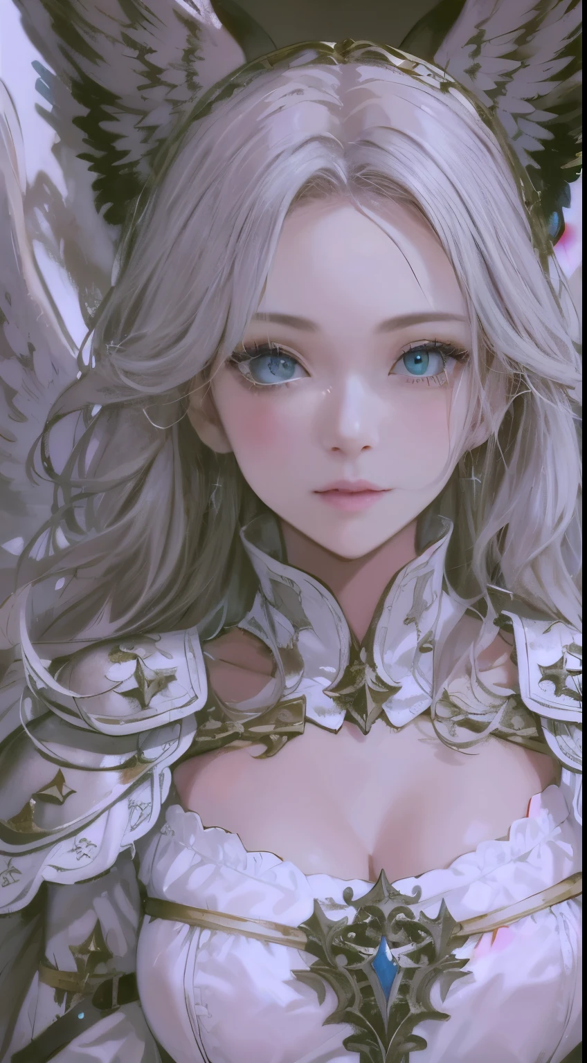 alone,ridiculous resolution、high resolution、(Masterpiece:1.4)、Super detailed、(Detailed fingers),(An angel girl)、,(((holding a weapon))),big breasts,white skin,(((dark gray wings)))dark gray wings,Hart neckline,Classic red dress,Classical European costume,kawaii、beautiful face、beautiful eyes,fantasy costumes,original characters,((wearing armor)),(Medieval European clothing))(face:1.2),(full body portrait),(Permanently installed:1.3),((White background:1.4)),absolute area