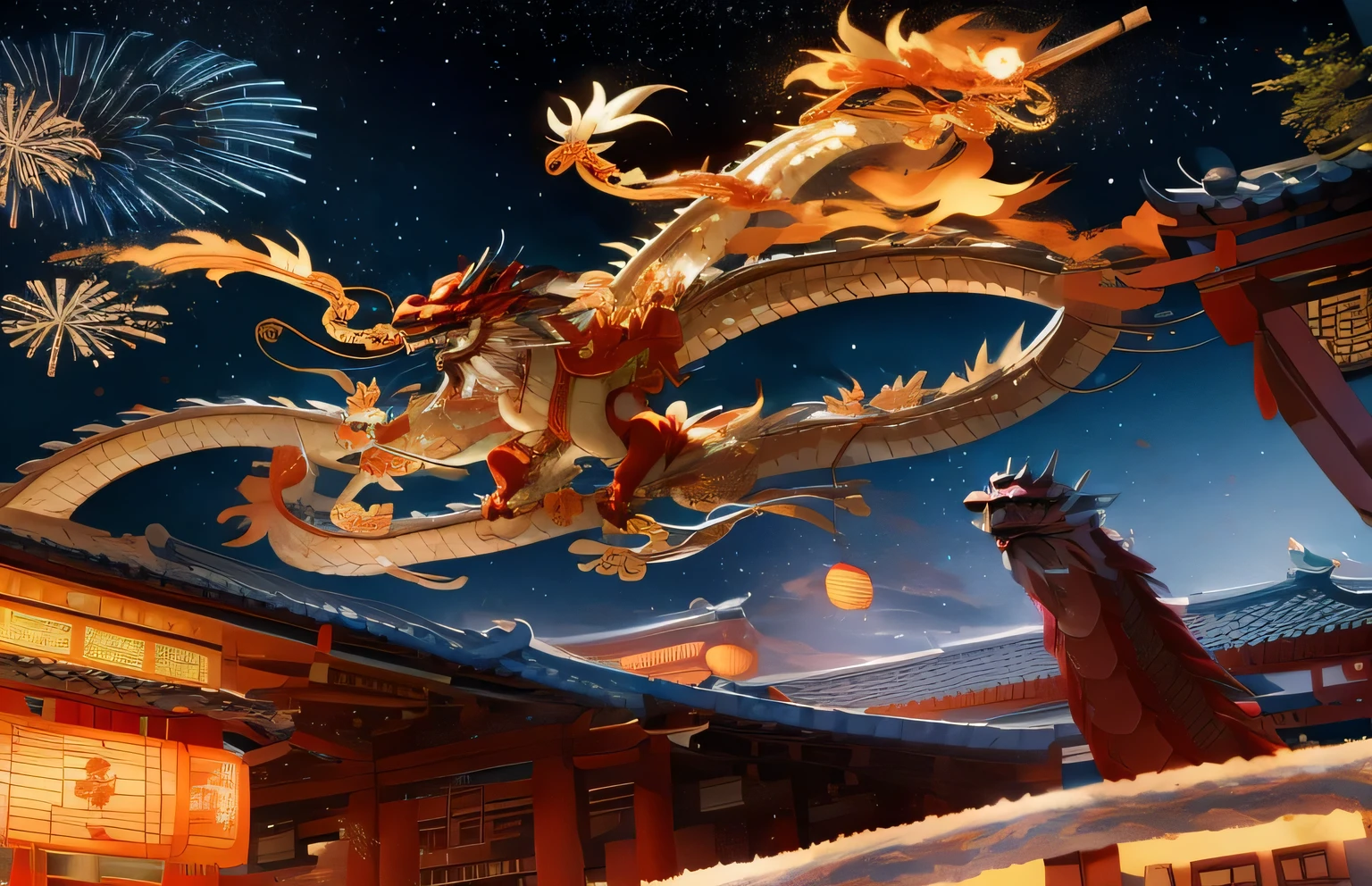 Chinese dragon，myth，Hovering above the Nine Heavens