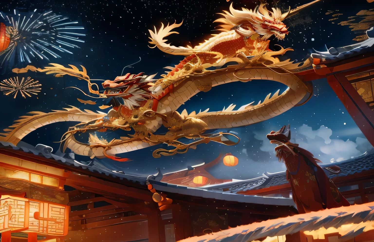 Chinese dragon，myth，Hovering above the Nine Heavens