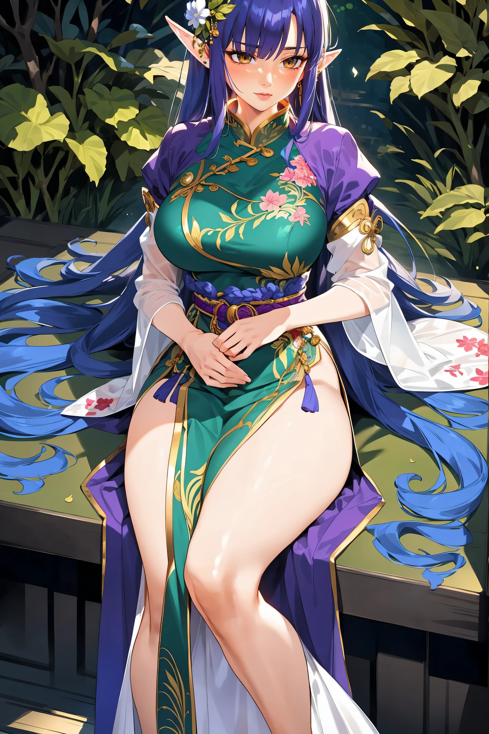 (best quality,4k,high resolution),Gorgeous elves,Chinese Hanfu,Ornaments on hair,pretty face,exquisite embroidery,white silk,Fantasy forest background,bright colors,ethereal lights,Calm expression,flowing sleeves,Exquisite headdress,fantasy art,vivid details,charming atmosphere,magical aura,graceful movements,Calm gaze,radiant beauty,Light makeup,flowing hair,spider,whimsical elements,dreamy atmosphere,artistic interpretation,traditional elegance,Patterns inspired by nature,harmonious composition,Ethereal charm,ethereal beauty,Magical Realism,Dreamy and charming,Vibrant Hanfu,enchanted forest,Peace and tranquility,glow,effortless grace,timeless charm,Ethereal girl,Elegant and charming,elf grace,dreamy scenery,Subtle and delicate,lush foliage,ethereal environment,Mysterious atmosphere,majestic presence,ancient tradition,glow杰作