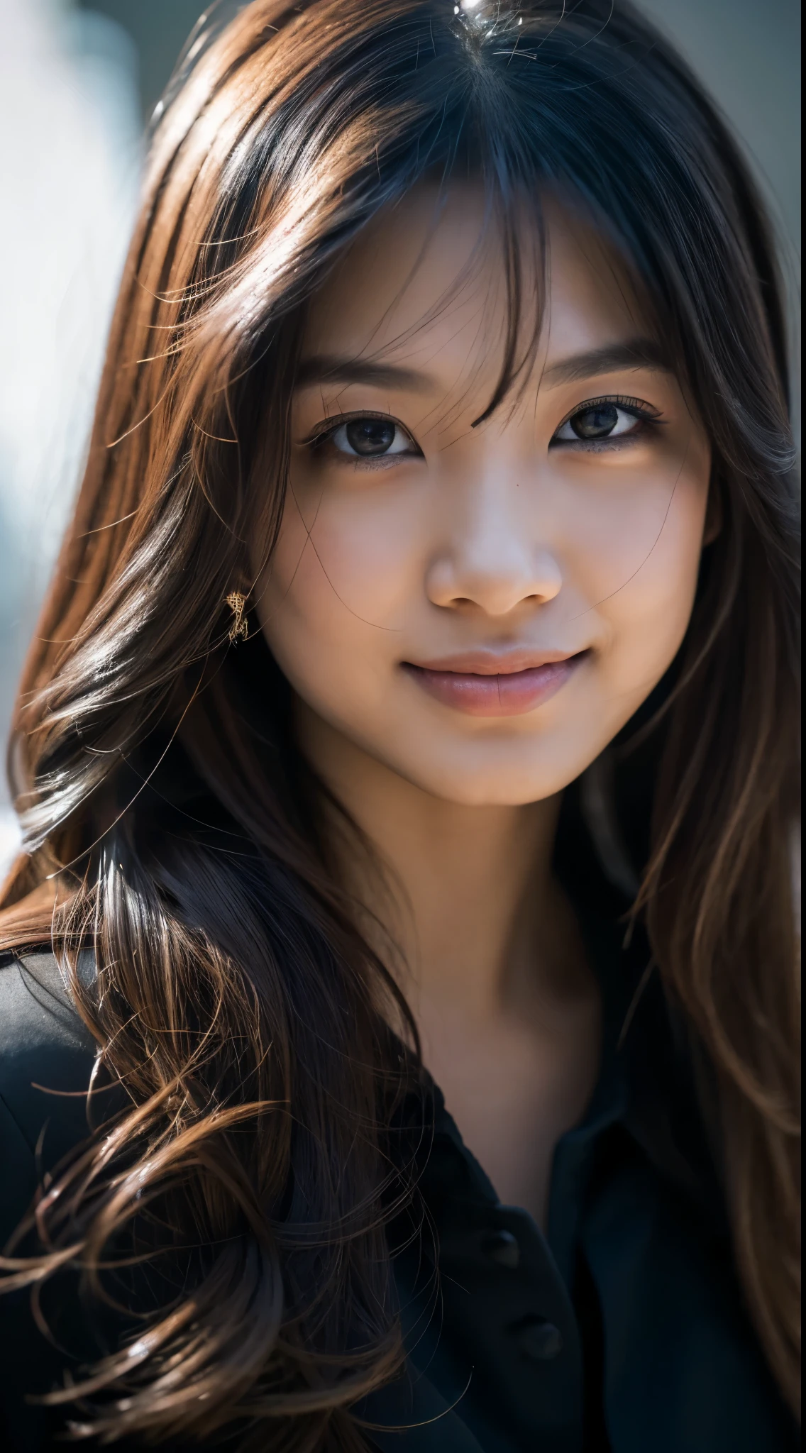 highest quality, epic realistic, ((in the pitch black darkness :1.4)), ((portrait:1.5)),(background: dark ) high contrast ,glorious picture, lowest lux, lighting face, she's comfortable, dark plain shirt, looks incredible, (8k, Raw photo, Highest quality),(epic realistic:1.5), a woman, face,(detailed eyes:0.8),(looking at the camera:1.4), (Highest quality), ( high contrast, deep shadows),Intricate details,cinematic,((skin:1.4)), (long dark hair:1.3), long hair, messy ,(Hdr:1.5),Detailed, colors, Superior quality, ( starry sky: 1.4), Masterpiece, Raw Photo (20-year-old, looking at viewer), beautiful, (wearing dark shirt,), perfect, natural, perfect composition, portrait, perfect face, smiling expression, Captivating eyes, Bright details, Tight lips, (High Skin Detail),, (blue tint: 0.6), (sale: 0.8), (bloody: 0.7), Key lighting , (backlight: 0.5), Medium depth of field, Canon 5d, 50mm lens, f/4 apertures, (Ultra-detailed, Complex detail), sharp focus, soft colors, 8k, Absurd, 80mm, dark background, photography, smiling, pinay, filipina, medium tits