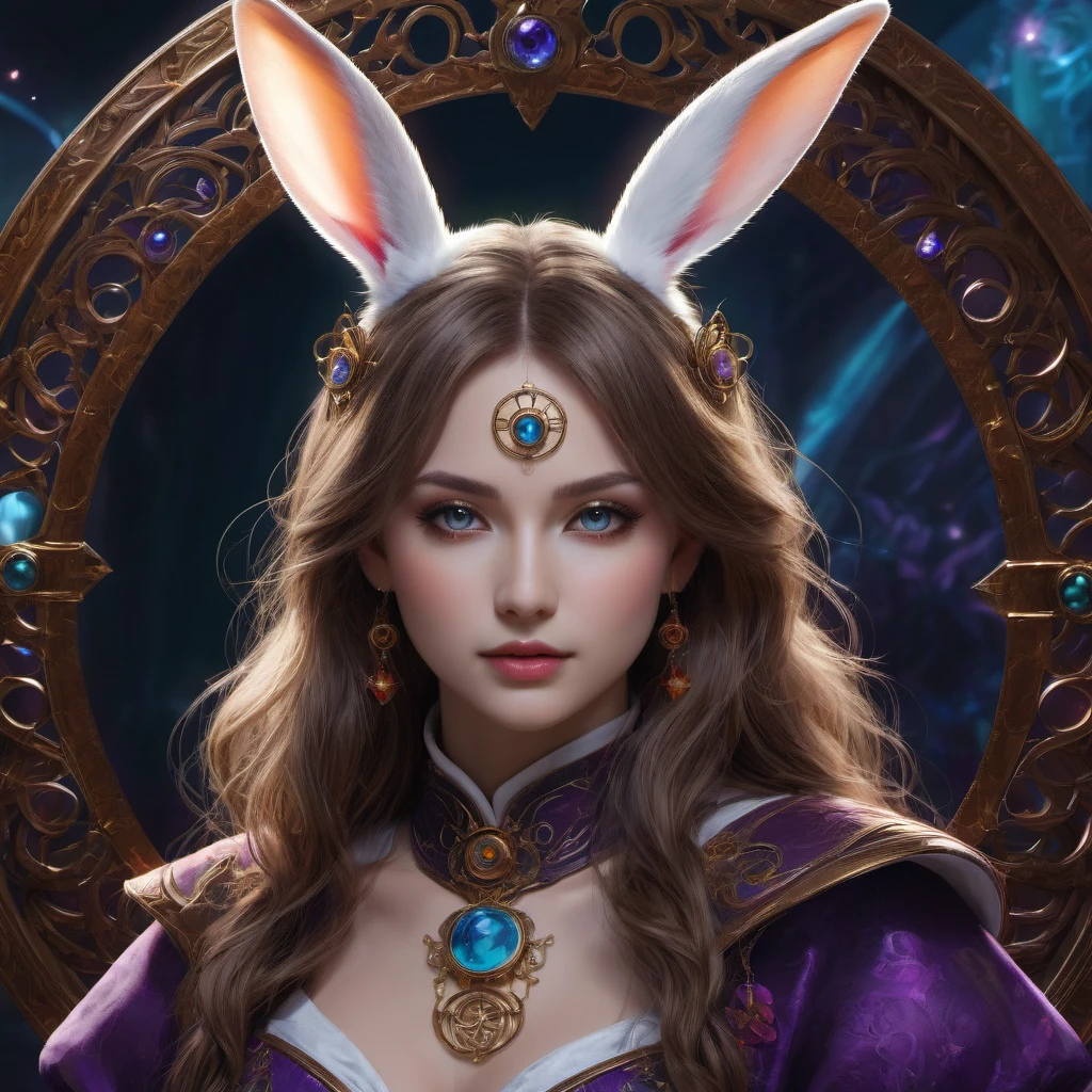 (Magic Circle:1.5), aesthetic, extremely detailed, Detailed portrait of rabbit magician, Digital art, art station, concept art, HD, 8k resolution, fantasy art, detailed matte painting, deep color, fantastical, intricate detail, splash screen, complementary colors, fantasy concept art, 8k resolution trending on Artstation Unreal Engine 5