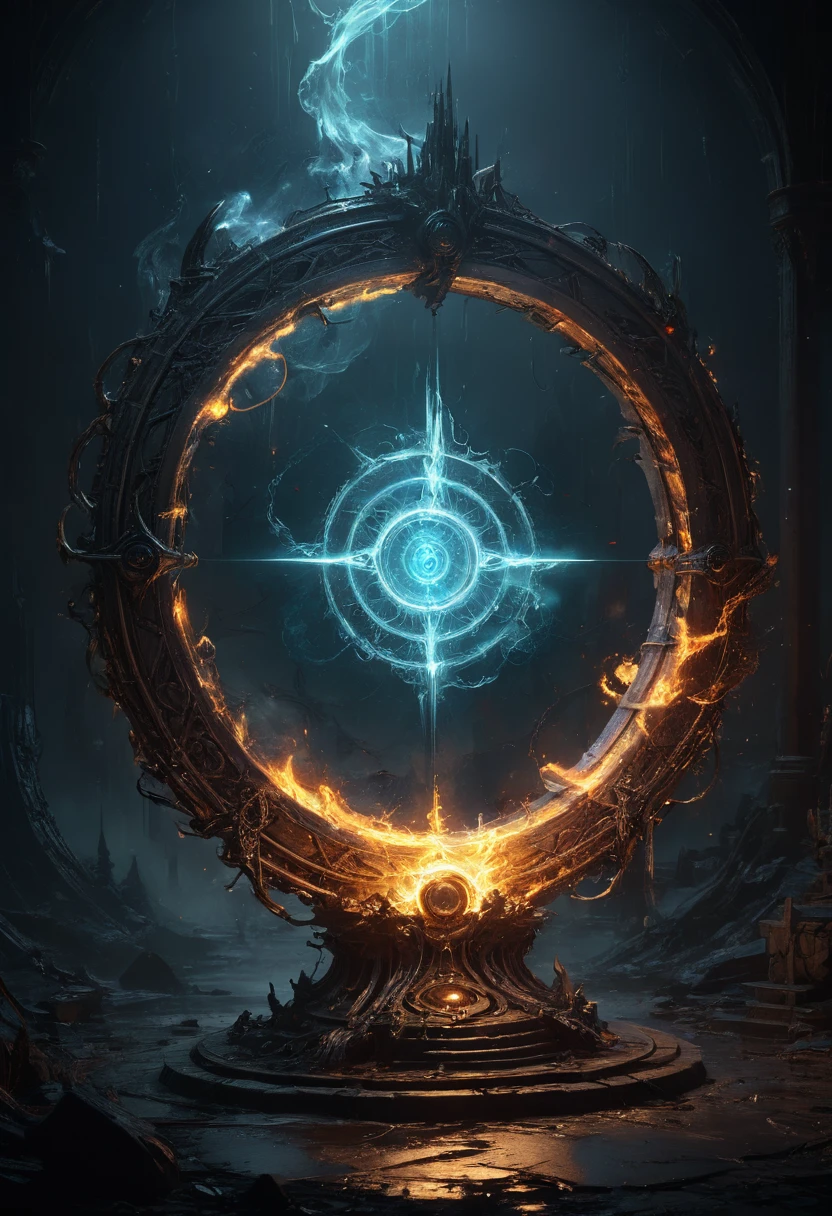 Magic Circle, Exaggerated energy, fantasy concept art, luminescence, by Michal Kváč, (best quality, masterpiece, Representative work, official art, Professional, Ultra intricate detailed, 8k:1.3)