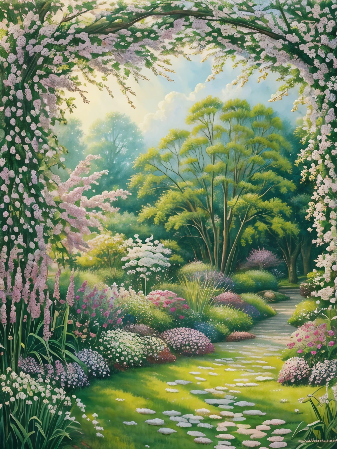 A whimsical garden scene, with vibrant lily of the valley flowers dancing in the breeze. The intricate details of each petal and leaf are captured in stunning detail, making you feel as though you could reach out and touch them. Choose from a variety of styles, from watercolor to oil painting, to bring your vision to life.