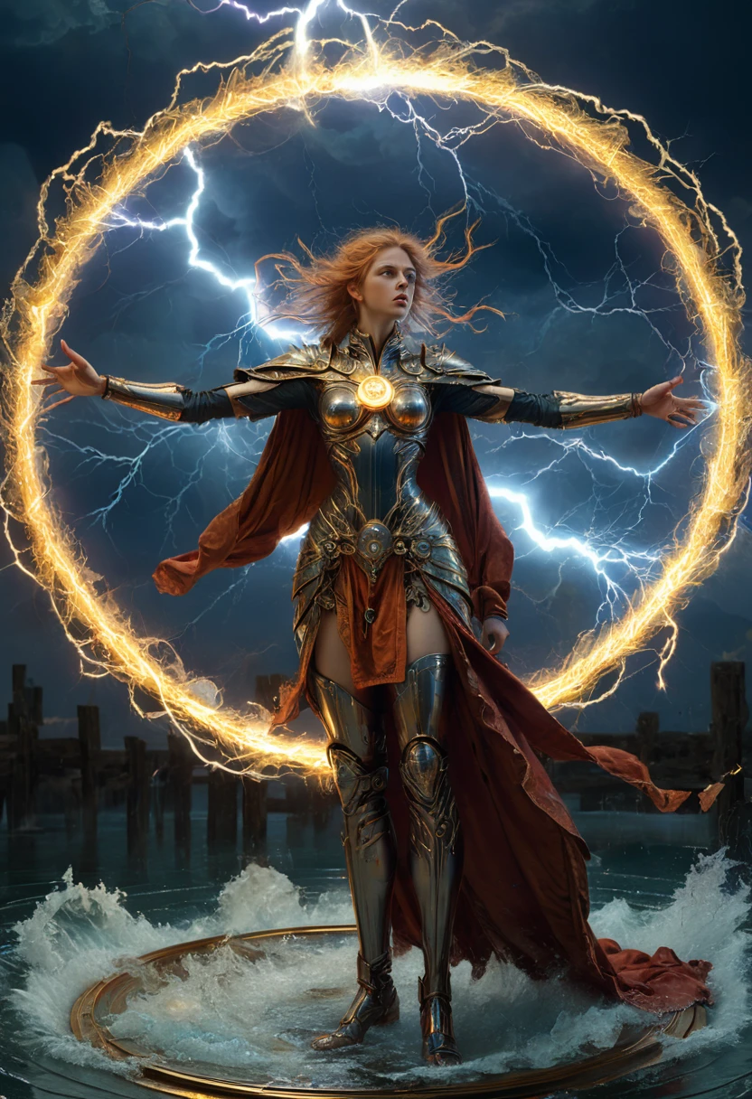 Magic Circle, Exaggerated energy, fantasy concept art, luminescence, by Michal Kváč, (best quality, masterpiece, Representative work, official art, Professional, Ultra intricate detailed, 8k:1.3)