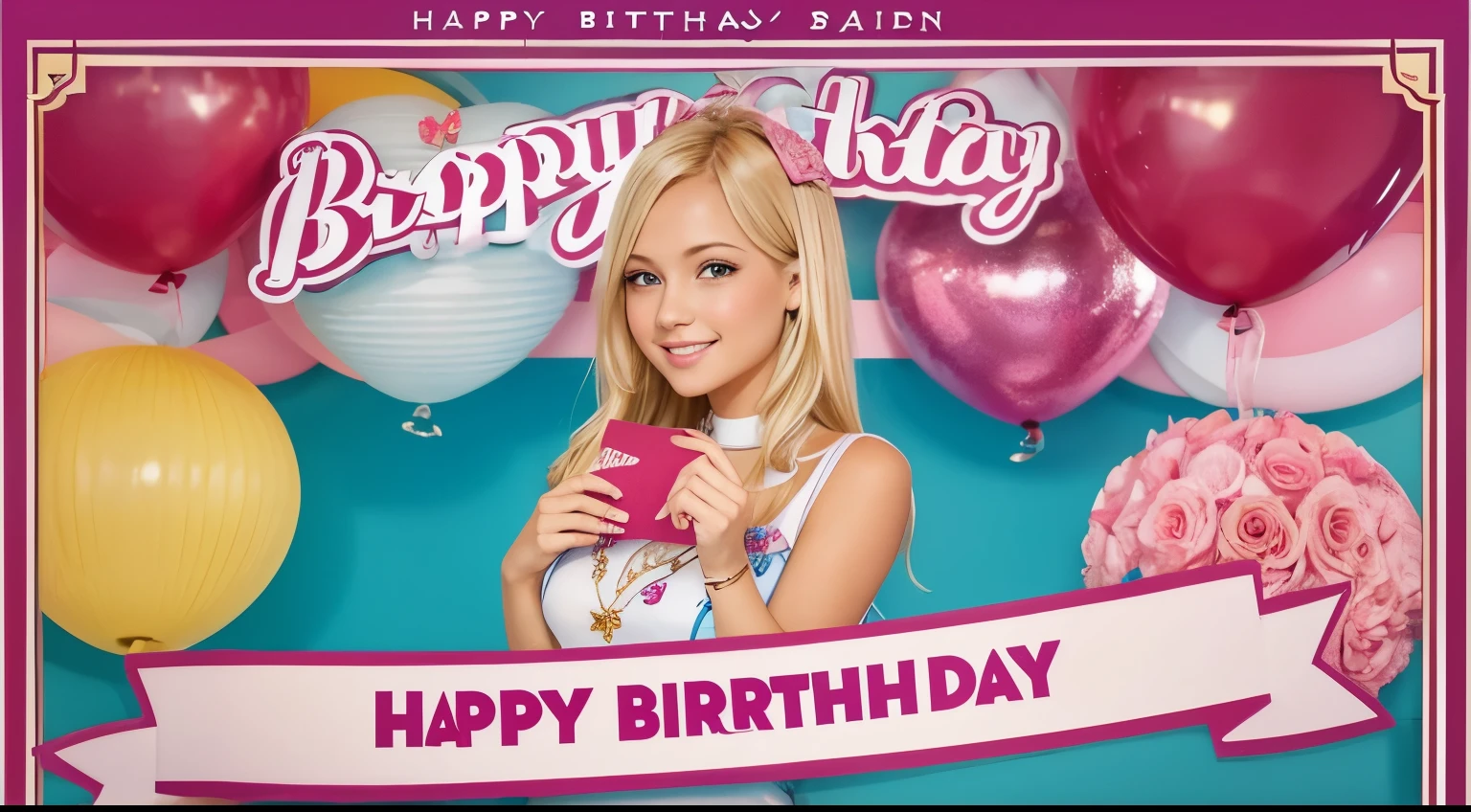 Happy birthday card to a successful charming blonde girl 