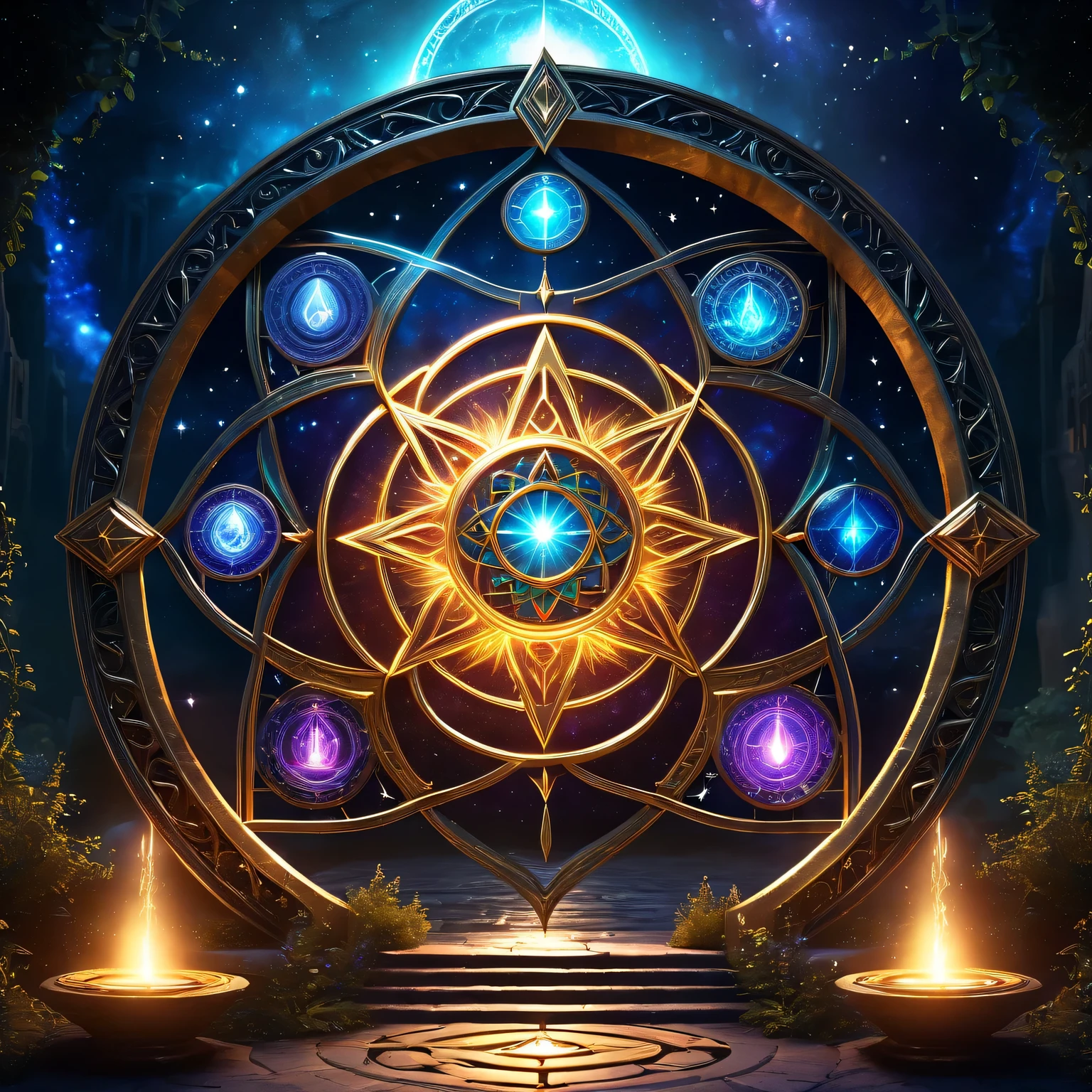 (best quality,4k,8k,high resolution,masterpiece:1.2),Super detailed,(actual,photoactual,photo-actual:1.37),magic circle,hexagon,glowing symbols,dark atmosphere,Mysterious portals,occult symbols,magic door,Magic pattern,flashing lights,The Realm of the Magician,ancient spell,fascinating ceremony,magic energy,flattering design,magical aura,Otherworldly dimensions, Arcane power,mysterious light,magic elements,Cosmic forces,ethereal beauty,powerful enchantment,luminous mark,mysterious charm,Supernatural atmosphere,esoteric symbols,Hypnotic mode,gate of myth,charming atmosphere,magical vibrations,Spellcasting scene,pure magic,Centuries-old magic spells,Dazzling light effects,Mystical rituals,mysterious power,Cross-dimensional connections,transcendental state,magical world,Dimension merge,Magic and Mystery