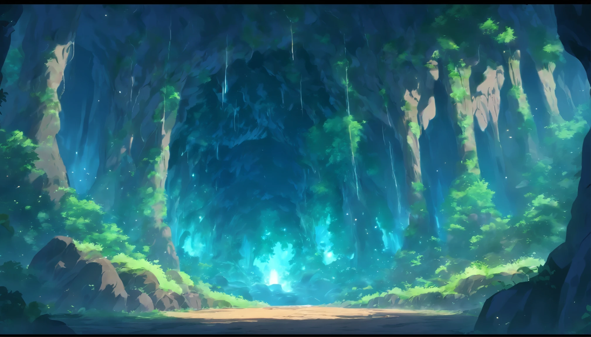 Mysterious cave tunnel，There are huge tree roots on the cave wall，dark