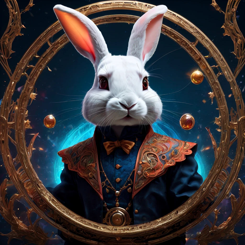(Magic Circle:1.5), aesthetic, extremely detailed, Detailed portrait of rabbit magician, Digital art, art station, concept art, HD, 8k resolution, fantasy art, detailed matte painting, deep color, fantastical, intricate detail, splash screen, complementary colors, fantasy concept art, 8k resolution trending on Artstation Unreal Engine 5
