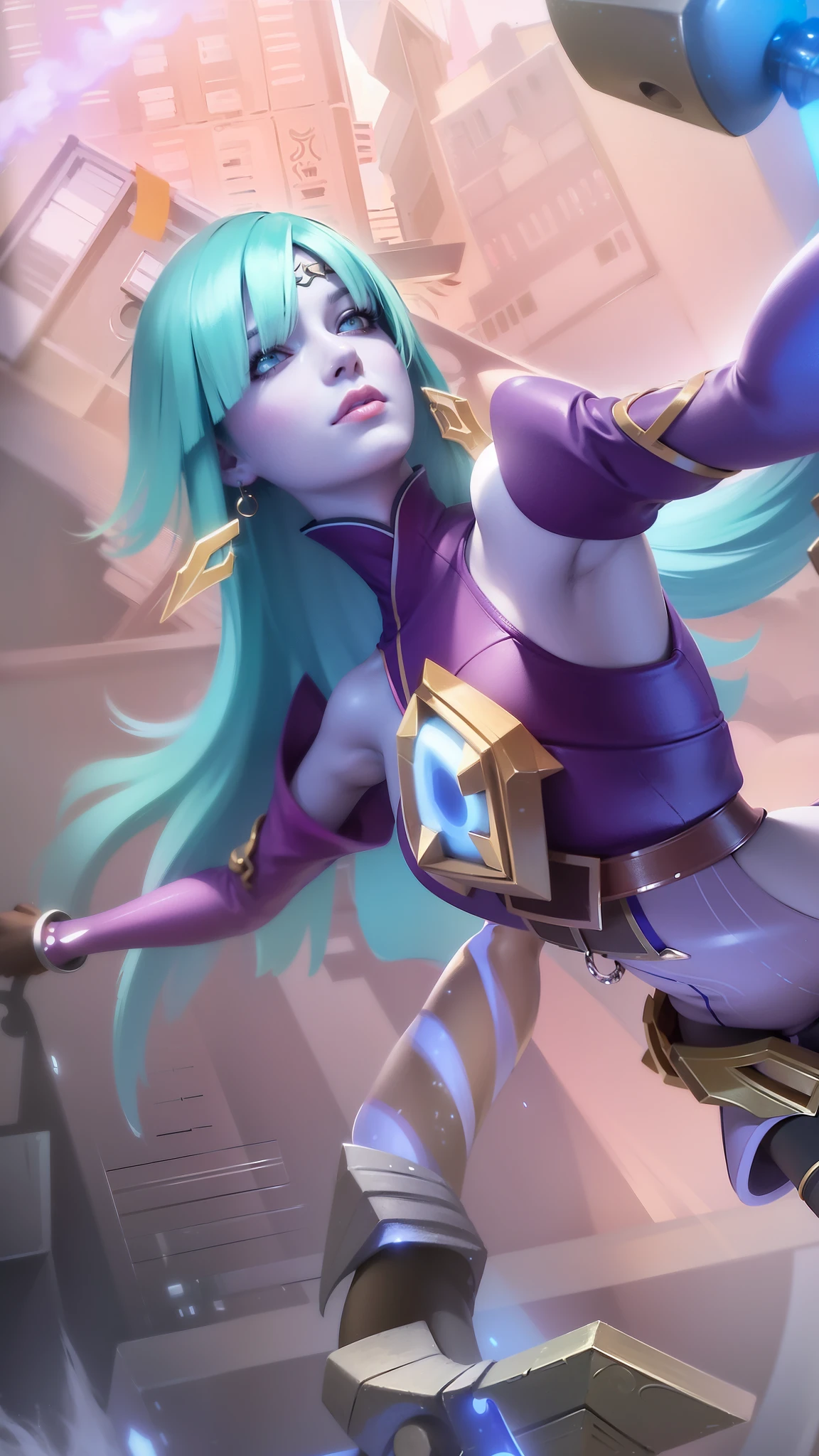 a close up of a woman flying through the air with a sword, extremely detailed artgerm, artgerm lau, style artgerm, artgerm detailed, samira from league of legends, kda, ig model | artgerm, qiyana, graphic artist artgerm, leblanc, arcane jinx, artgerm style