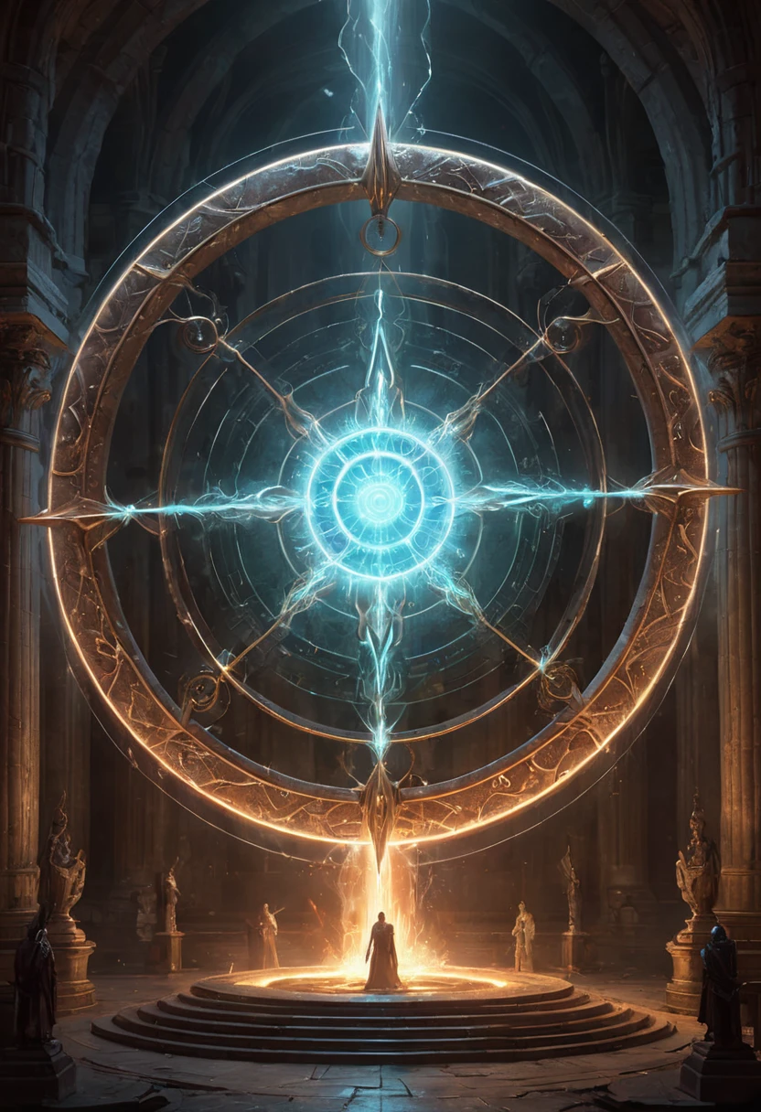 Magic Circle, Exaggerated energy, fantasy concept art, luminescence, by Michal Kváč, (best quality, masterpiece, Representative work, official art, Professional, Ultra intricate detailed, 8k:1.3)