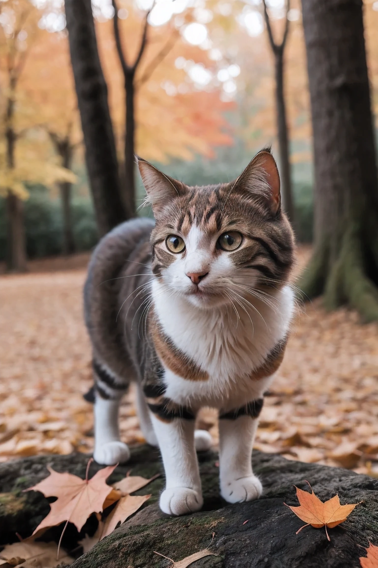 1cexist,watching_exist_audience,autumn,autumn leaves,blurred background,campfire,depth of field,leaf,molten rock,motion blur,no humans,photo \(Moderate\),photo background,photorealistic,Sunset,