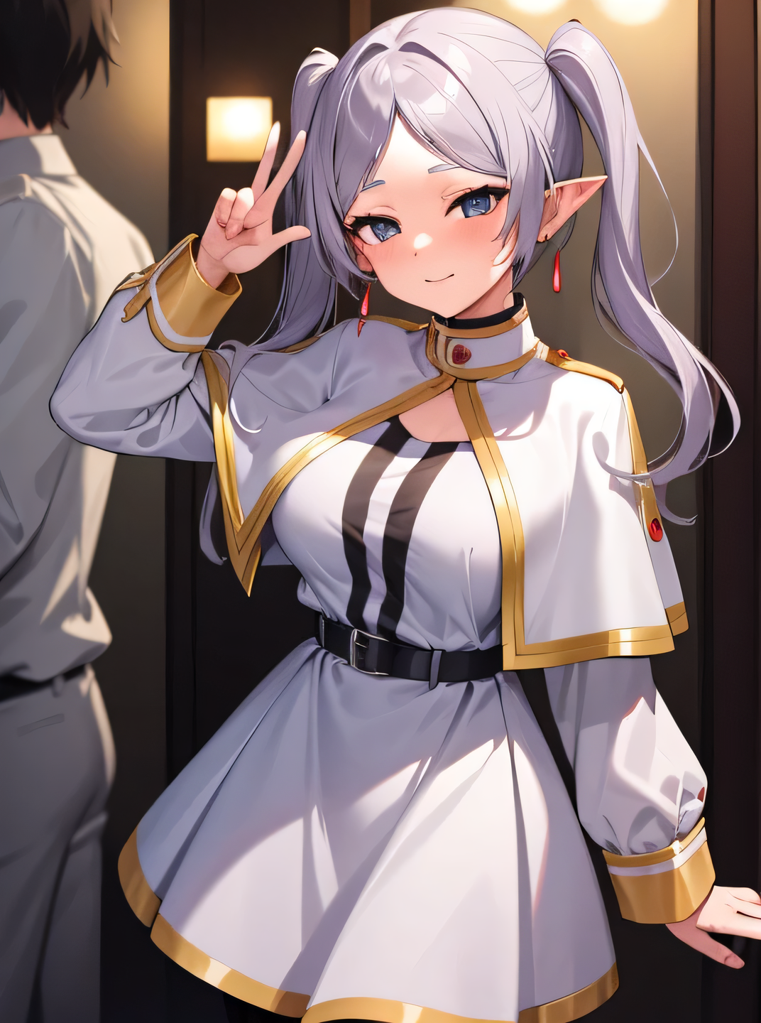 Grabbing breast from behind -peace sign and covering ????? v1.0