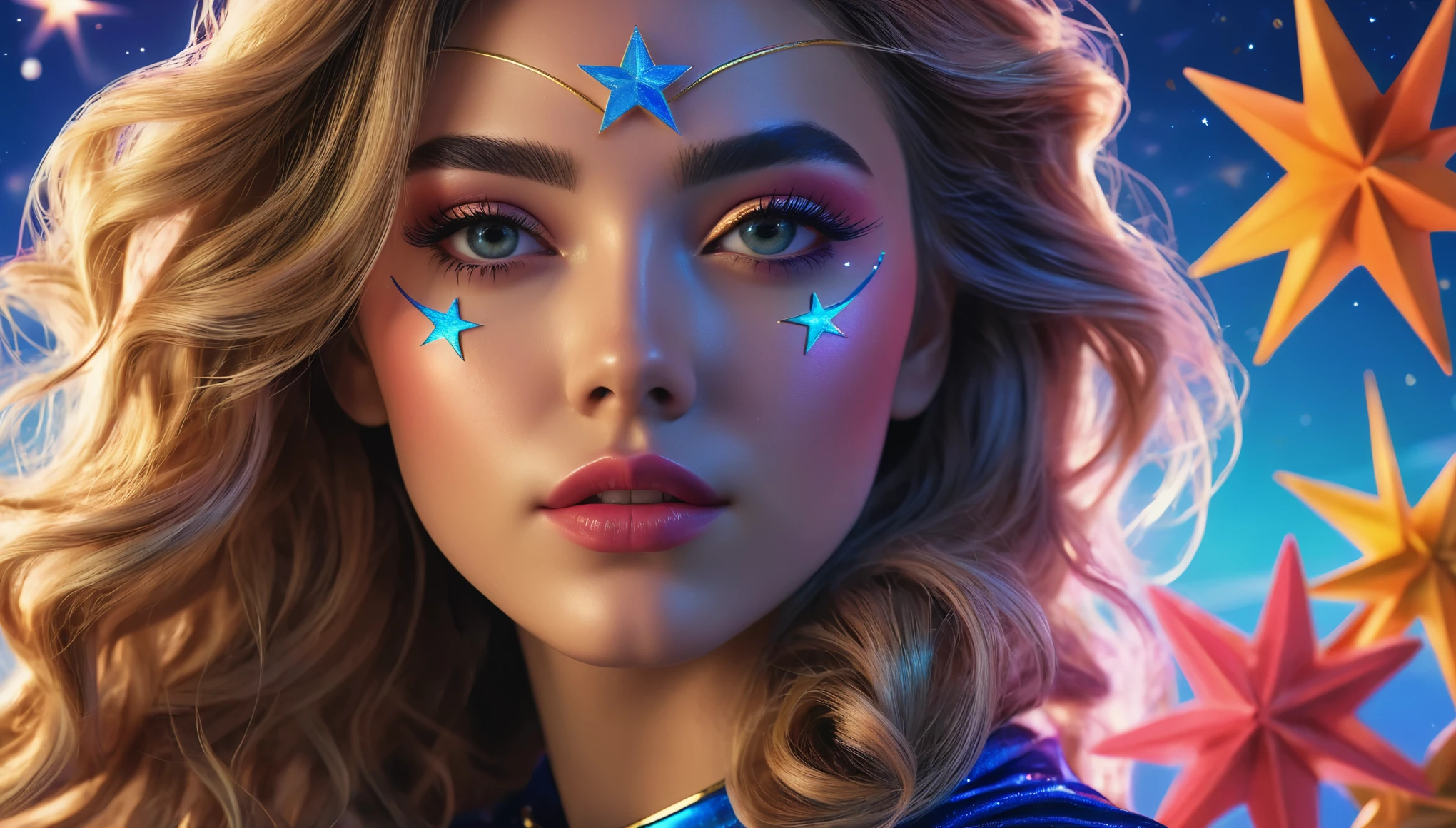 Create imaginative and amazing images demonstrating the style of ((Stargirl)), hyper realistic, 8k, vibrant colors, sharp crisp image