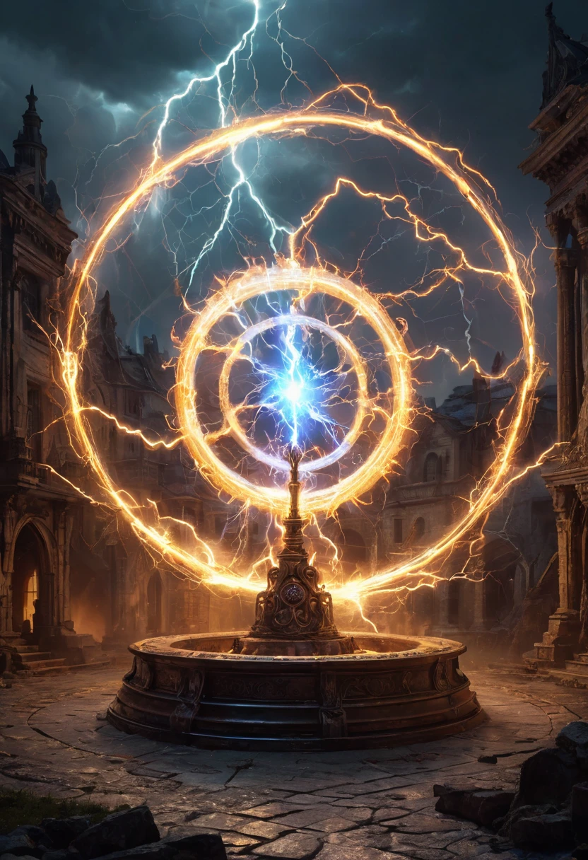 Magic Circle, Exaggerated energy, fantasy concept art, luminescence, by Michal Kváč, (best quality, masterpiece, Representative work, official art, Professional, Ultra intricate detailed, 8k:1.3)