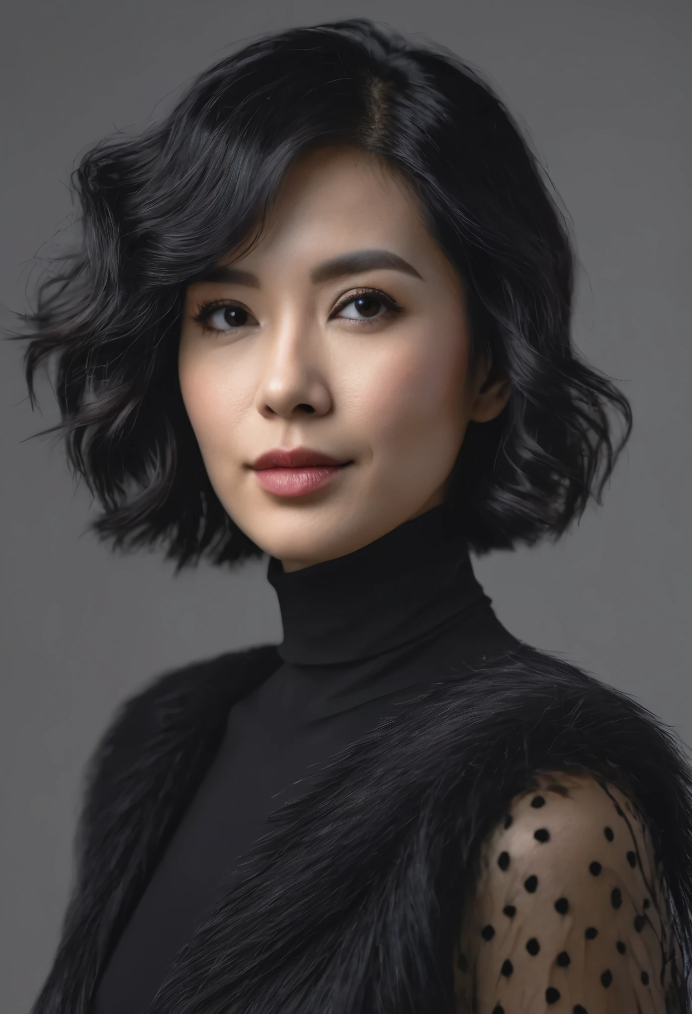 NoFull body photo, generates the image of a woman in black clothes, her face is extremely real. like a photo. The woman has black, short, wavy hair. She is 170 cm tall and weighs 75 kg and is 38 years old. The photo is 8k quality, photos taken by Hasselblad + incredibly detailed, sharpness, details + professional lighting, photographic lighting + 50mm, 80mm, 100m + lightroom gallery + photos from behance + unsplash, this state-of-the-art camera and lens The combo in your hands was designed for exquisite portraits, and now take this moment to reveal your unique beauty amidst this enchanting setting --ar 2:3**