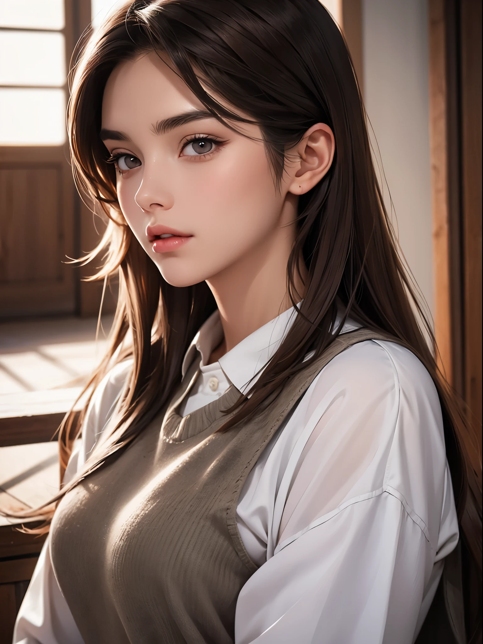 A beautiful girl, change background, realistic face,8k quality