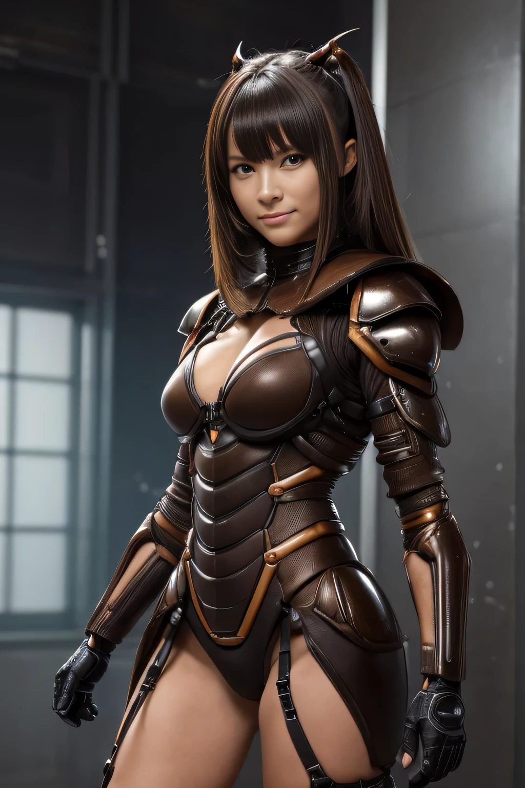 (High resolution,masterpiece,highest quality,Very detailed CG, anime, official art:1.4), realistic, photograph, amazing detail, everything is complicated, shiny and glossy,Amazing number of layers, 8K wallpaper, 3D, sketch, cute, figure,( alone:1.4), perfect female proportions,villain&#39;s daughter, (Fusion of dark brown cockroach and lady:1.4), (brown cockroach woman:1.2), (brown cockroach woman:1.2), (Fusion:1.2), (alone:1.4), (evil smile:1.2), muscular, abs, (Cockroach brown exoskeleton bio insect suit:1.4), (Cockroach brown exoskeleton bio insect armor:1.2), (brown transparent cockroach feathers:1.4), (Antennae of brown cockroaches:1.3),
