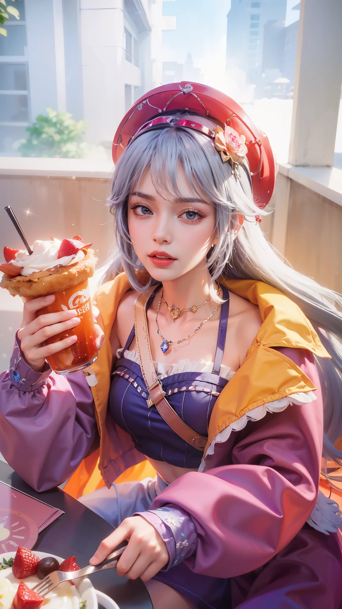 a close up of a woman wearing a red hood like a ruby ​​wearing a patch over one eye, shadowbringers cinematic, 4 k detail fantasy, a beautiful fantasy empress, game cg, xianxia fantasy, xianxia hero, 2. 5 d cgi anime fantasy artwork, cinematic goddess close shot, ruan jia and artgerm, wow 4 k detail fantasy, hyperdetailed fantasy character