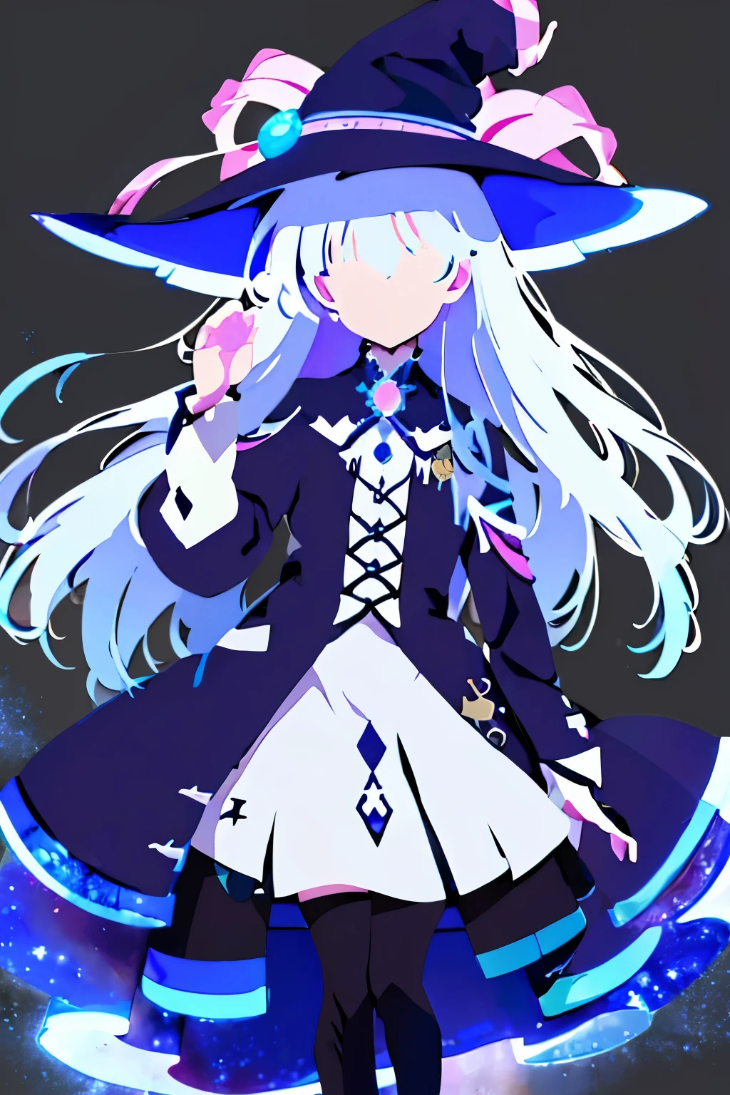 ((magical circle, ancient latters)), bold pose, perfect lighting, A girl with long silver hair wearing a witch hat stands alone in an outdoor scene. The girl's hair is intricately detailed, flowing freely in the gentle breeze. heHer witch hat is adorned with intricate patterns and adds a touch of mystery to her appearance. sky above is a vibrant shade of blue,This artwork is a masterpiece, with ultra-detailed features that bring the scene to life. The artwork showcases the beauty of nature and the enchantment of the witch's world.