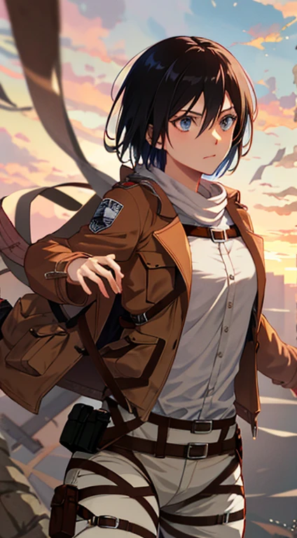 erin of attack on titan with mikasa