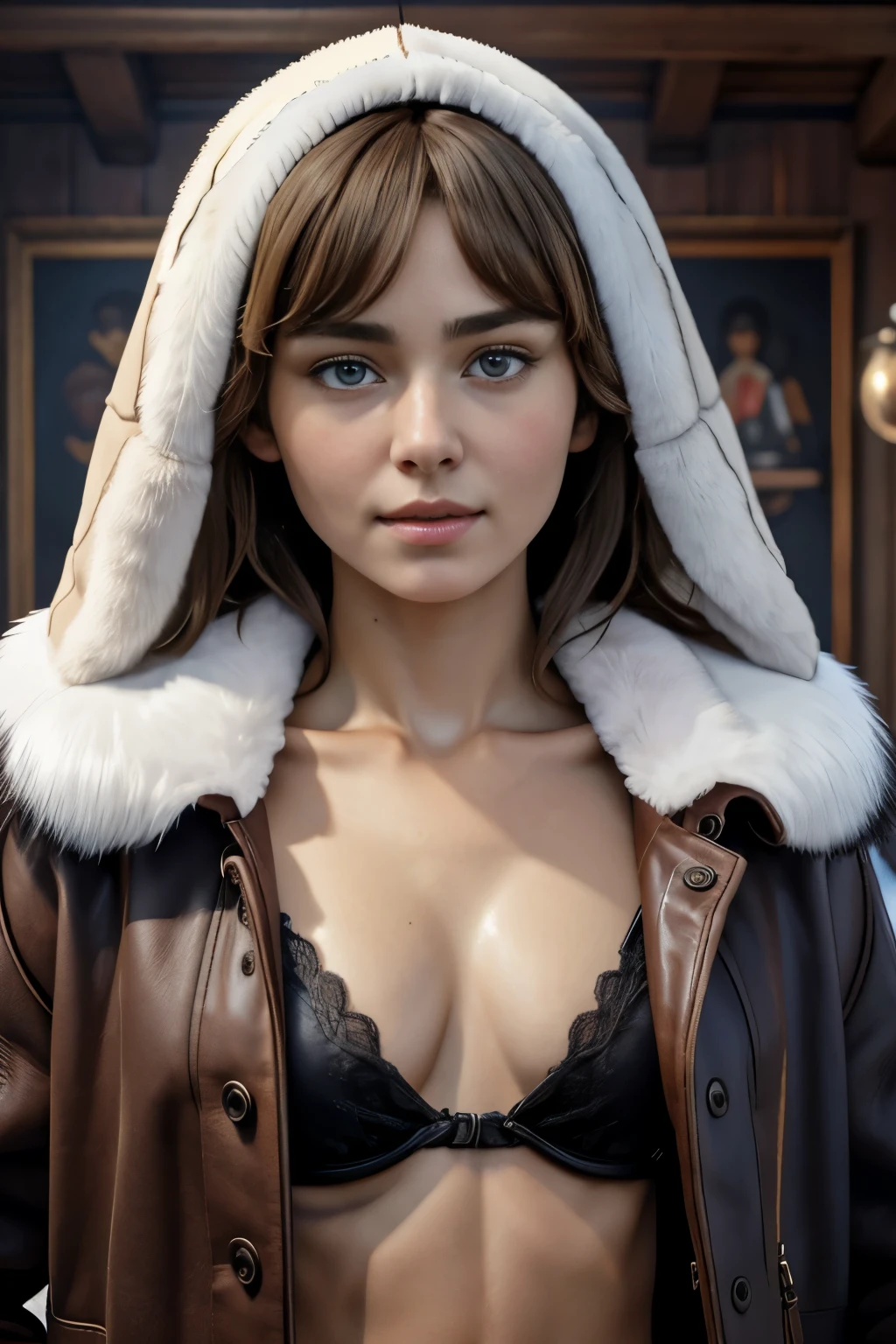 RAW-Foto, voleur gobelin, jupe en cuir, (Highly detailed fur:1.2), 1 fille, 19yo, ((masterpiece)), (best quality), Perfect Anatomy, small breasts, breasts not visible, high resolution, insane details, (8K), photorealistic, Ultra-High-Res, ((very detailed face)),