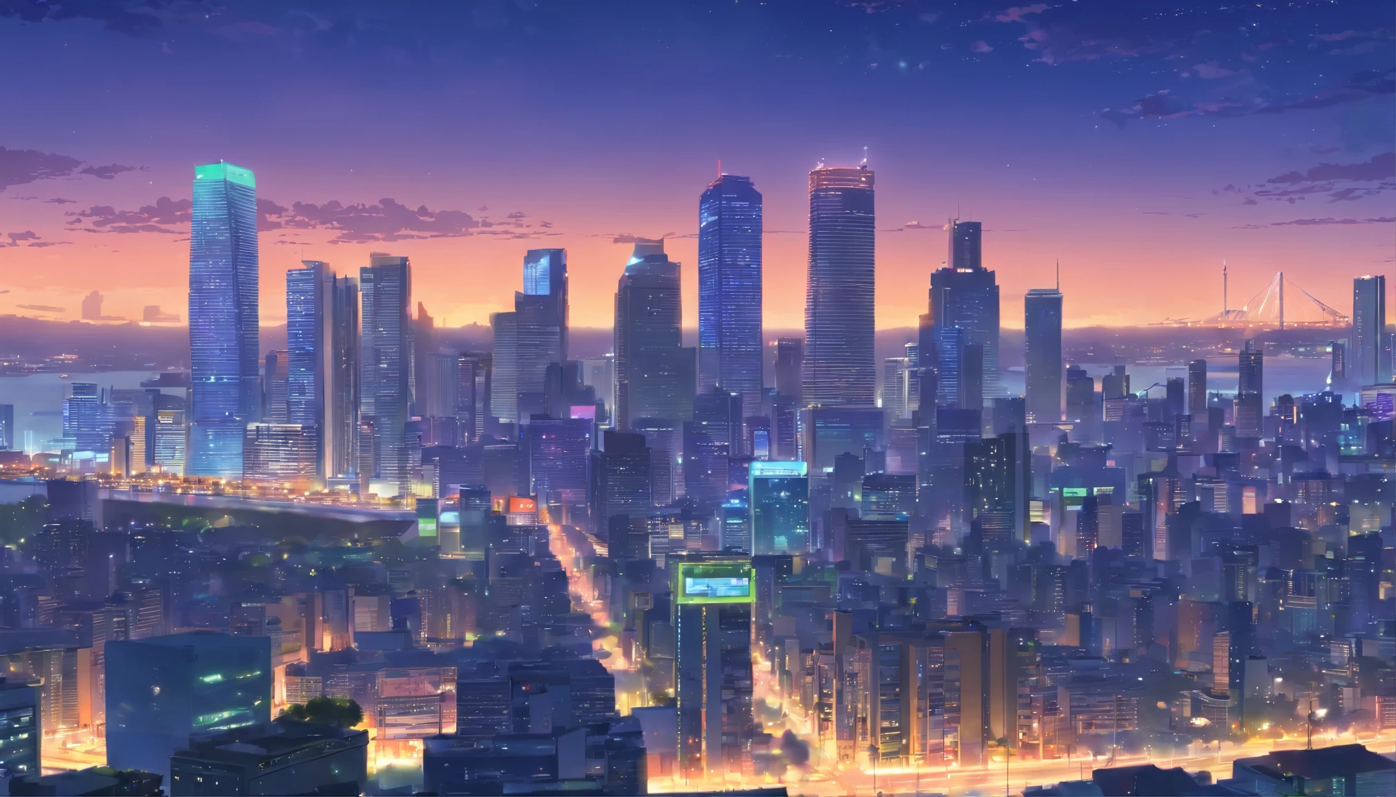 The Mumbai skyline at night showing tall buildings in great detail